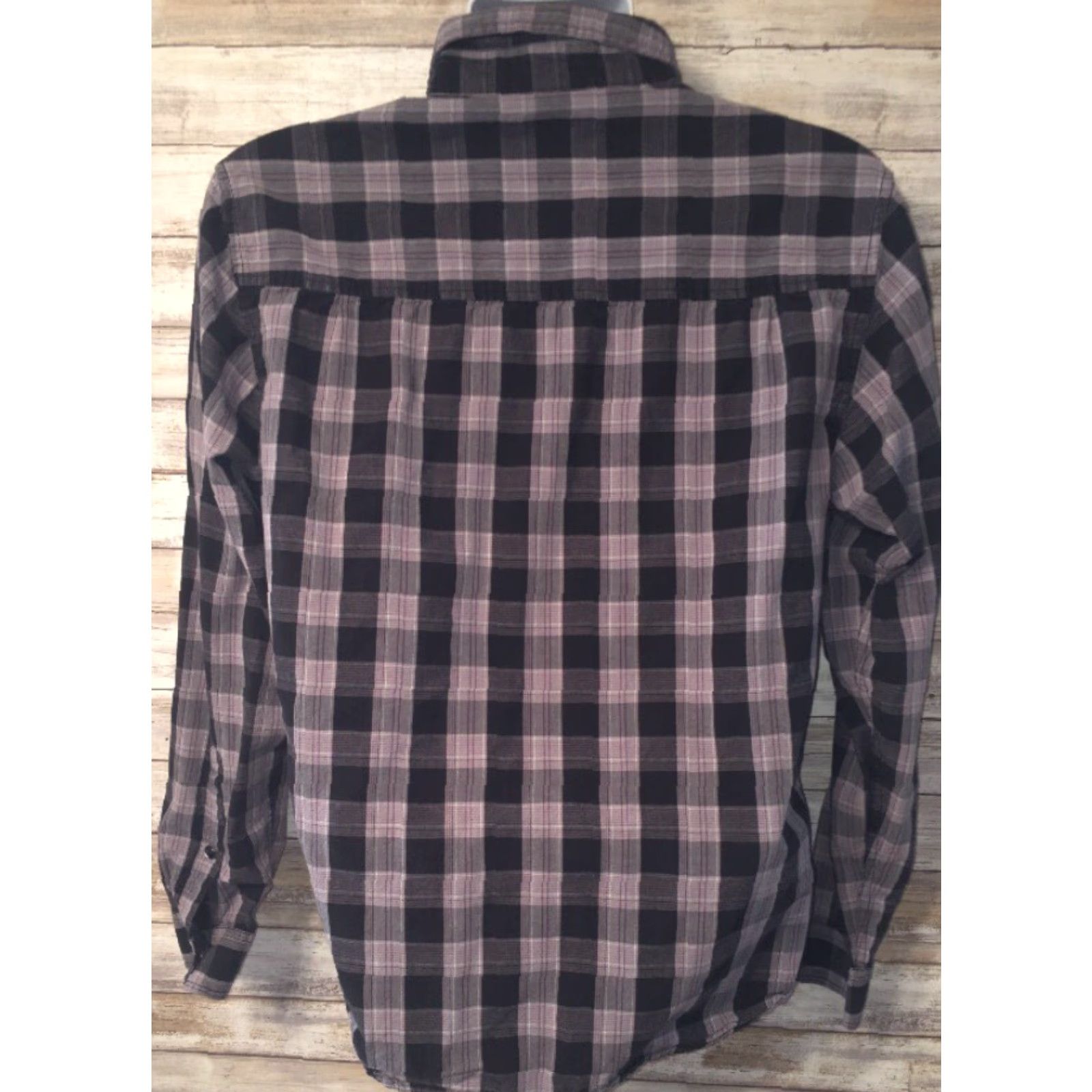 Prana prAna Mens Black Gray Plaid Snap Button Front Long Sleeve Shirt Size M Size US M / EU 48-50 / 2 - 4 Thumbnail