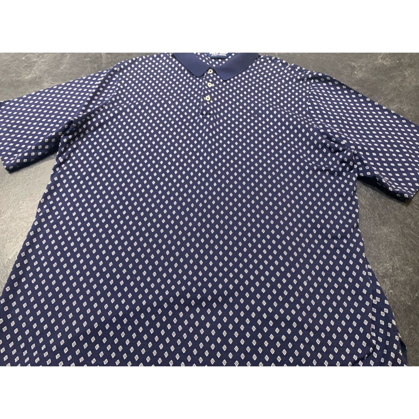 Polo Ralph Lauren VINTAGE Polo Golf Ralph Lauren XL Polo Shirt Blue White Geometric 90s Mens Size US XL / EU 56 / 4 - 2 Thumbnail