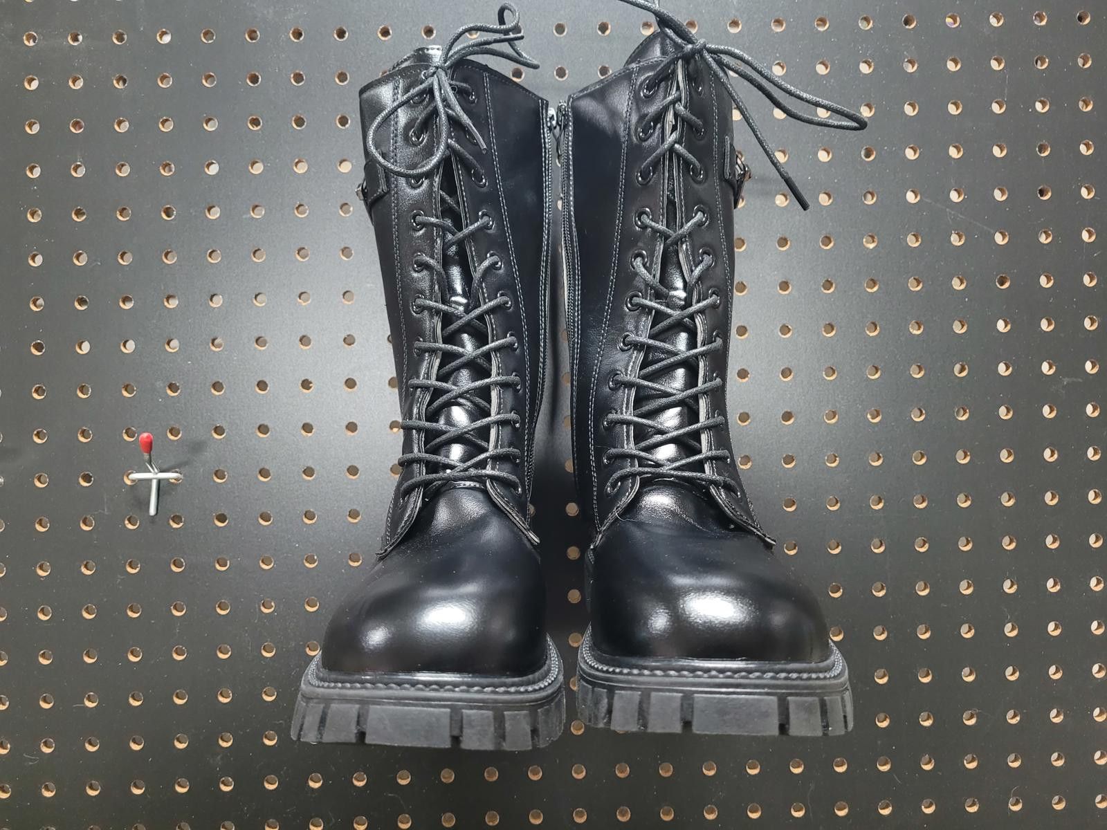 Unknown London Sleek Black Woman's Combat Boots - Act Fast Size US 7.5 / IT 37.5 - 3 Thumbnail