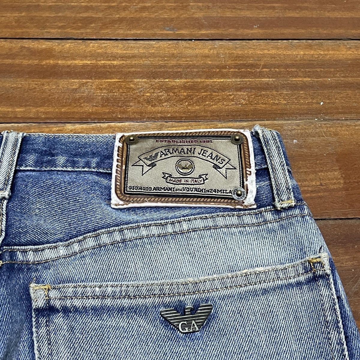 14th Addiction × Giorgio Armani × Vintage Very Rare Design Vintage Brand Giorgio Armani Jeans 1980s Size US 30 / EU 46 - 9 Thumbnail
