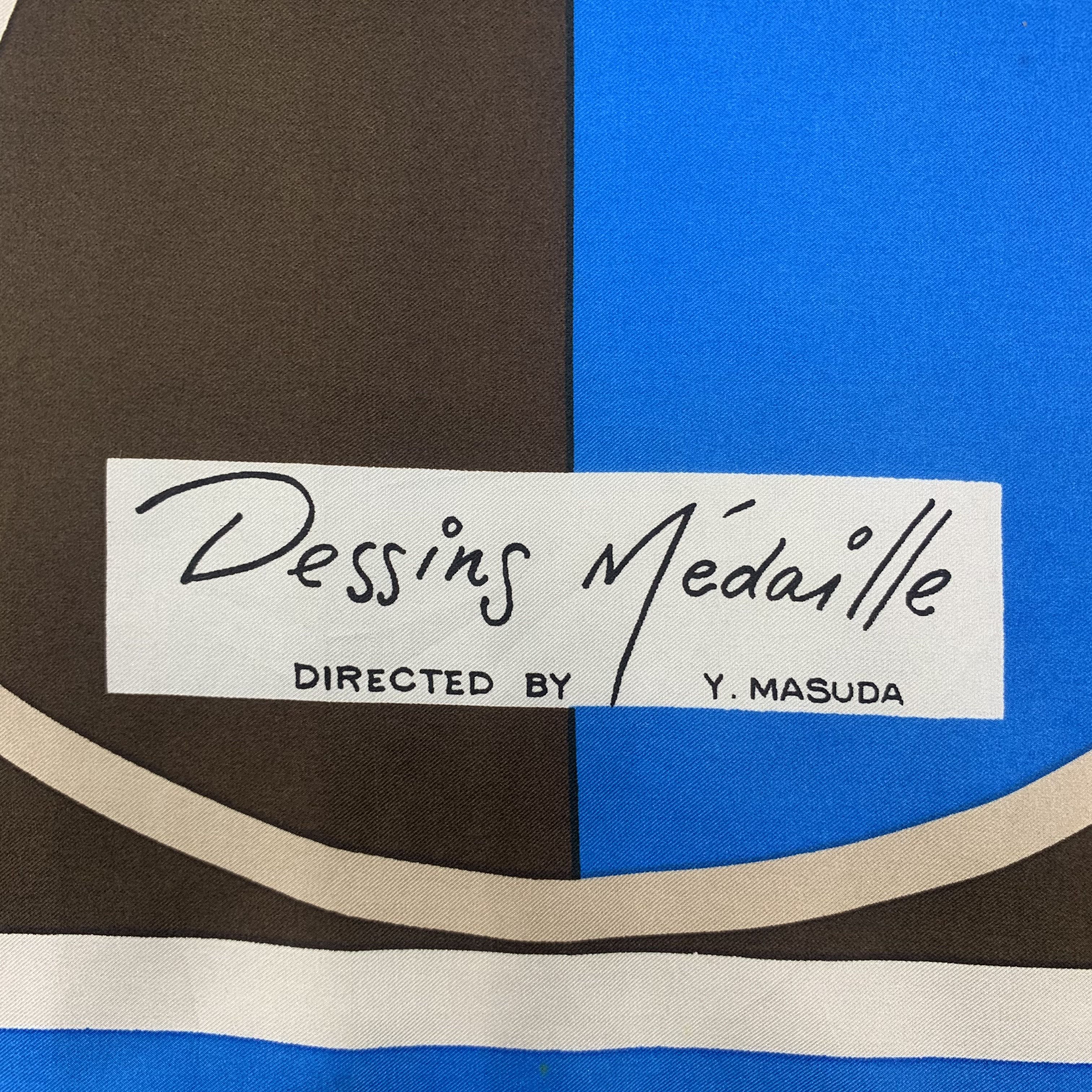 Japanese Brand Dessins Medaille by Y.Masuda Silk Scarf Square A5629 Size ONE SIZE - 4 Thumbnail