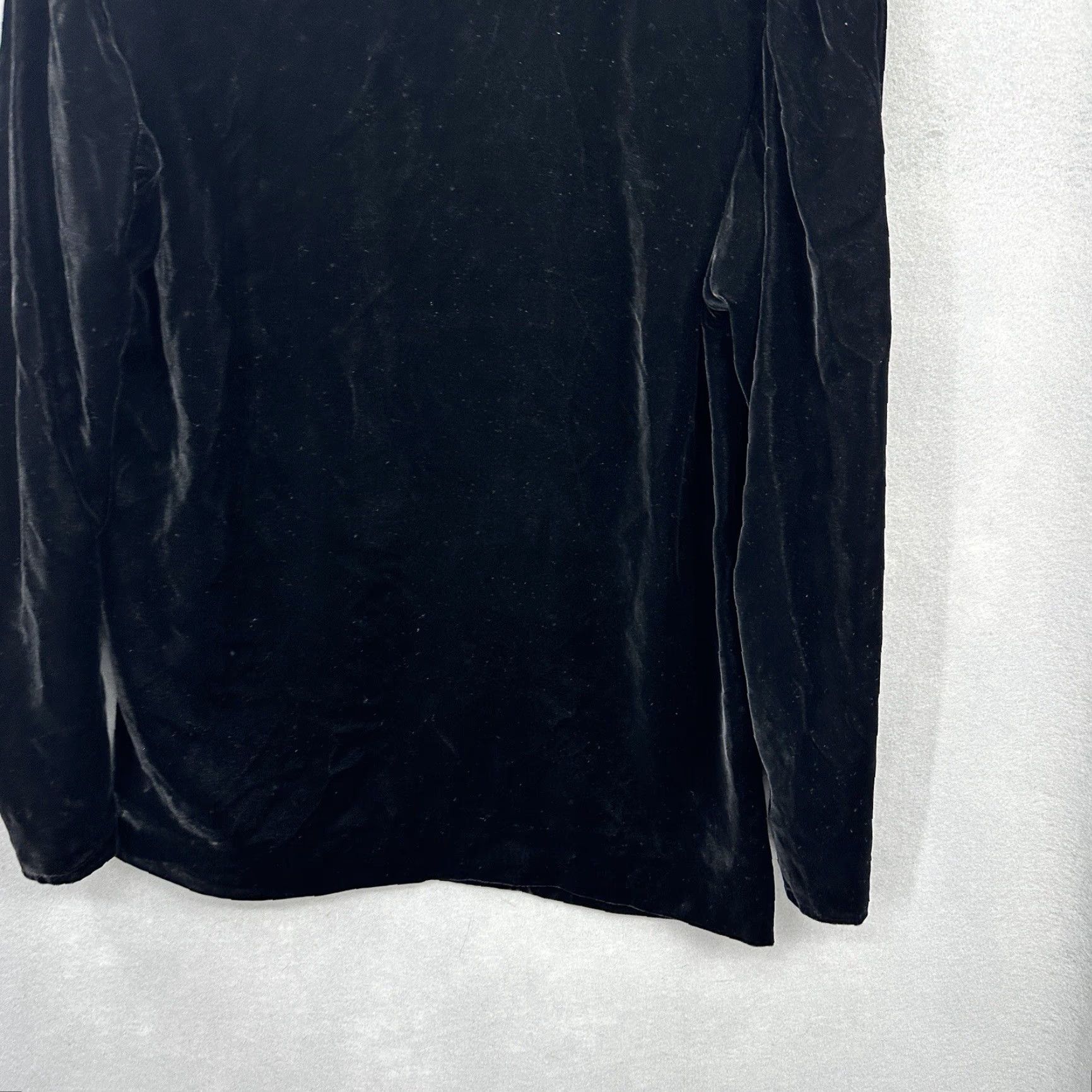 Emanuel Ungaro VINTAGE Emanuel Ungaro Velvet Blouse Womens 8 Black High Neck Sheer Sleeve Retro Tunic Size M / US 6-8 / IT 42-44 - 3 Thumbnail