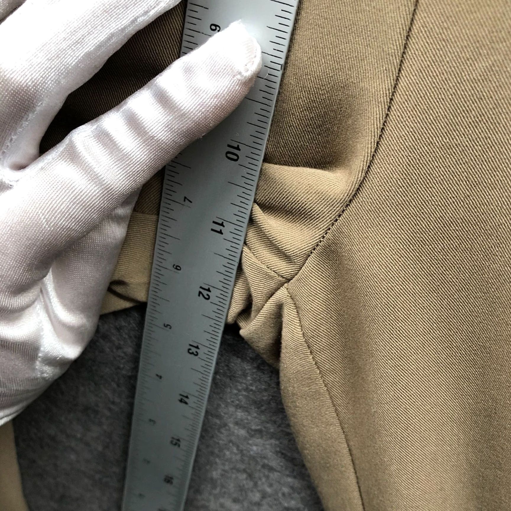 H&M H&M High Rise Flare Dress Pants Womens 4 Beige Side Zip Stretch Flat Front Size 27" / US 4 / IT 40 - 7 Thumbnail