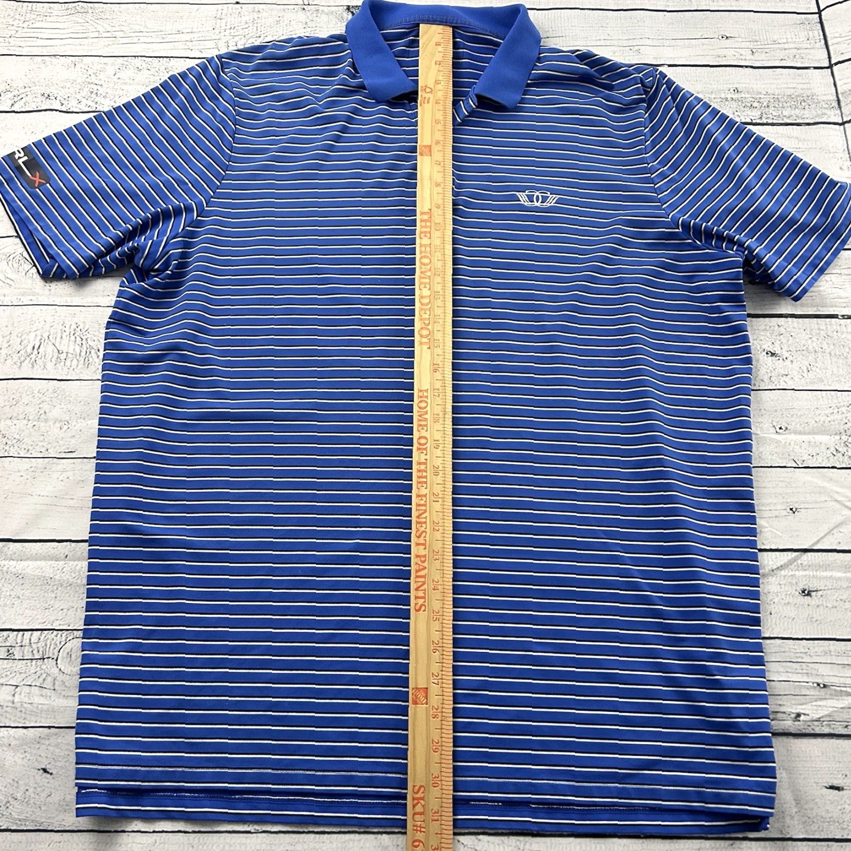 RLX Ralph Lauren RLX Ralph Lauren Short Sleeve Striped Polo Shirt XL Blue Mens Button-Up" Size US XL / EU 56 / 4 - 5 Thumbnail
