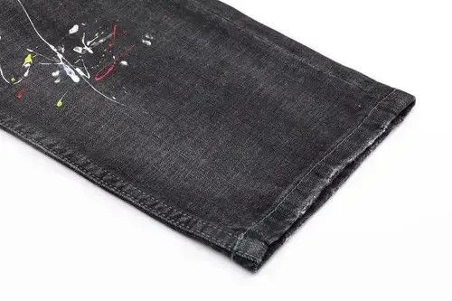 Japanese Brand 20AW Indigo Union Japan Washed Black Denim Splash Ink Pants Size US 32 / EU 48 - 4 Thumbnail