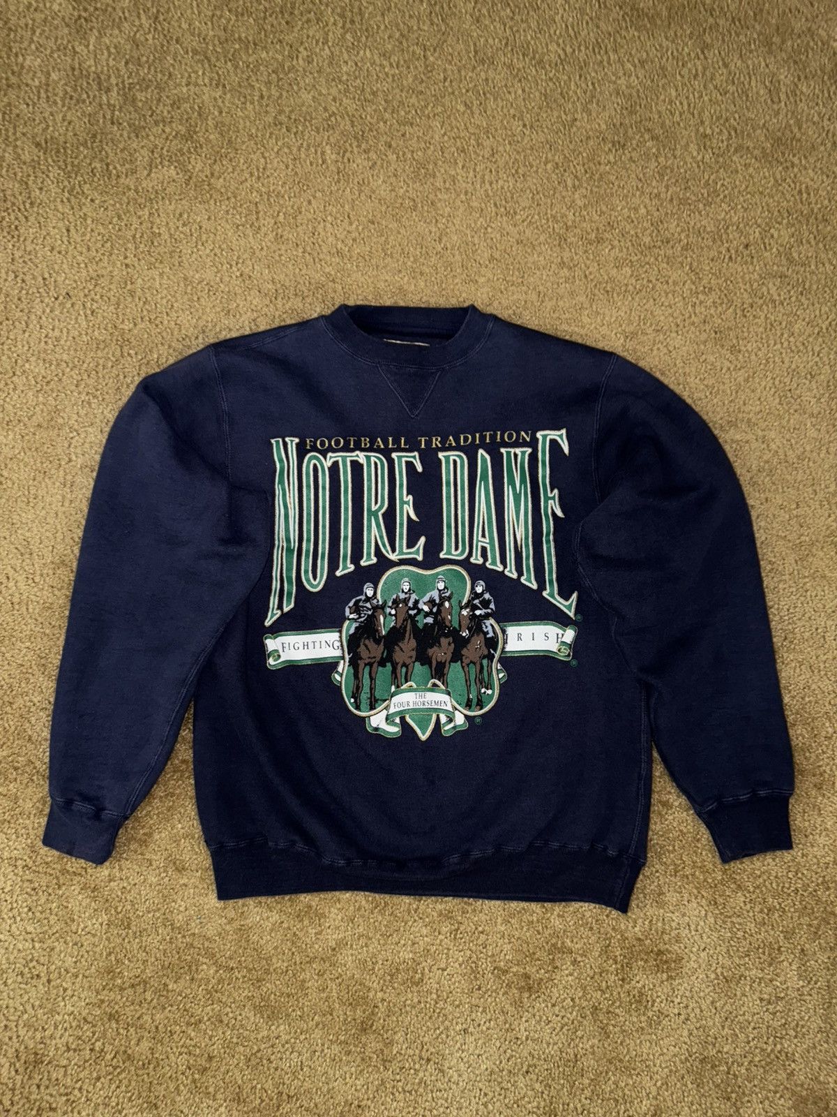 Vintage Vintage 90s Notre Dame Football Navy Crewneck Galt Sand Size US M / EU 48-50 / 2 - 1 Thumbnail