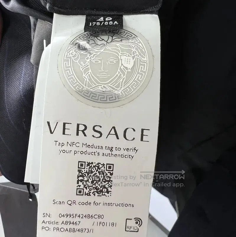 Versace Versace Men's Long Sleeve Wool Blazer in Navy . Size US M / EU 48-50 / 2 - 7 Thumbnail