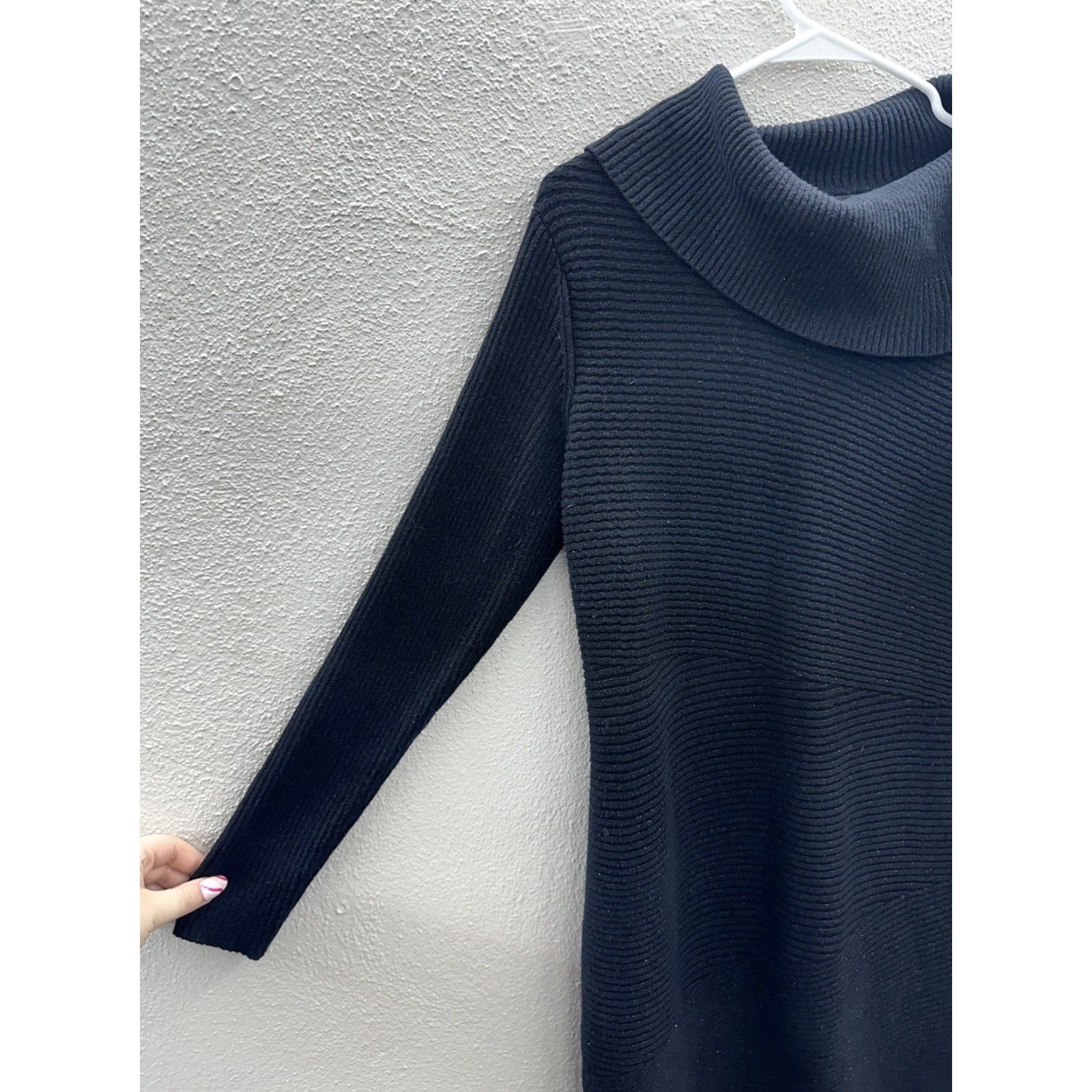 Alfani Alfani Womens Sweater Tunic Size Small Black Sparkles Long Sleeve Crowl Neck Size S / US 4 / IT 40 - 2 Thumbnail