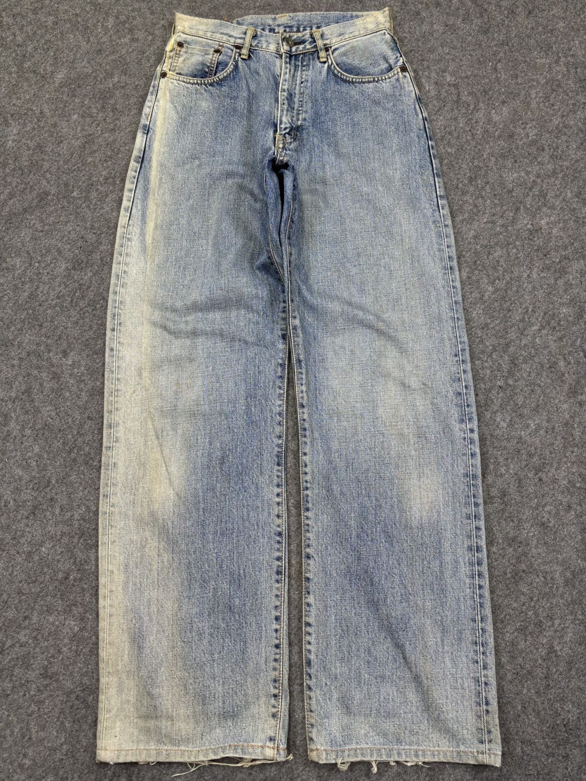 Edwin 💥Thrashed💥Vintage Edwin Wide Baggy Selvedge Denim F974 Size US 26 / EU 42 - 16 Thumbnail