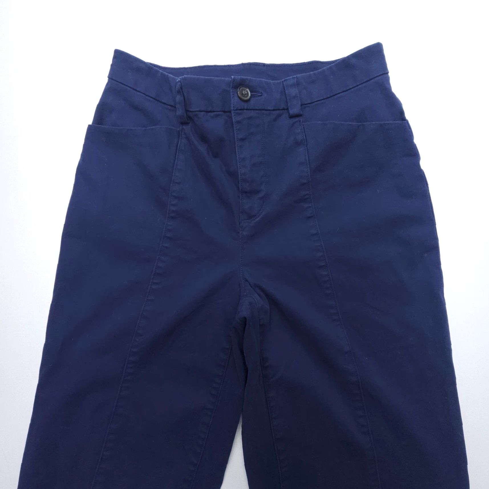 Vintage Duluth PANTs Blue Workday Warrior Chino Wide Leg Crop 29 x 23" - Relaxed, Cotton Blend, Twill, Pockets, Front Flat - Women's Regular Size 29" in Blue Size 29" - 3 Thumbnail