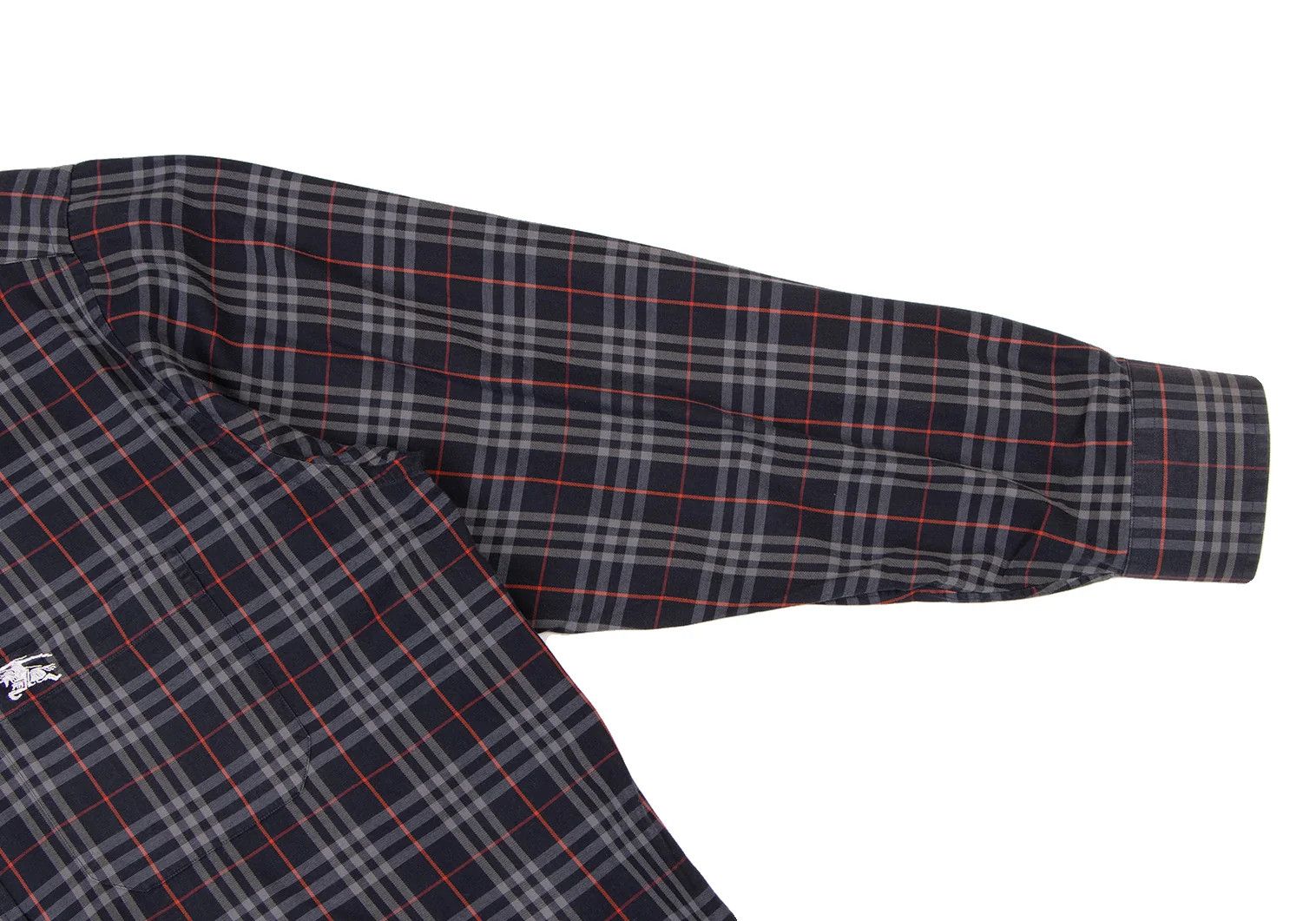 Burberry Cotton Button-Down Check Shirt in Navy Gray Red Size 41 Size US M / EU 48-50 / 2 - 8 Thumbnail