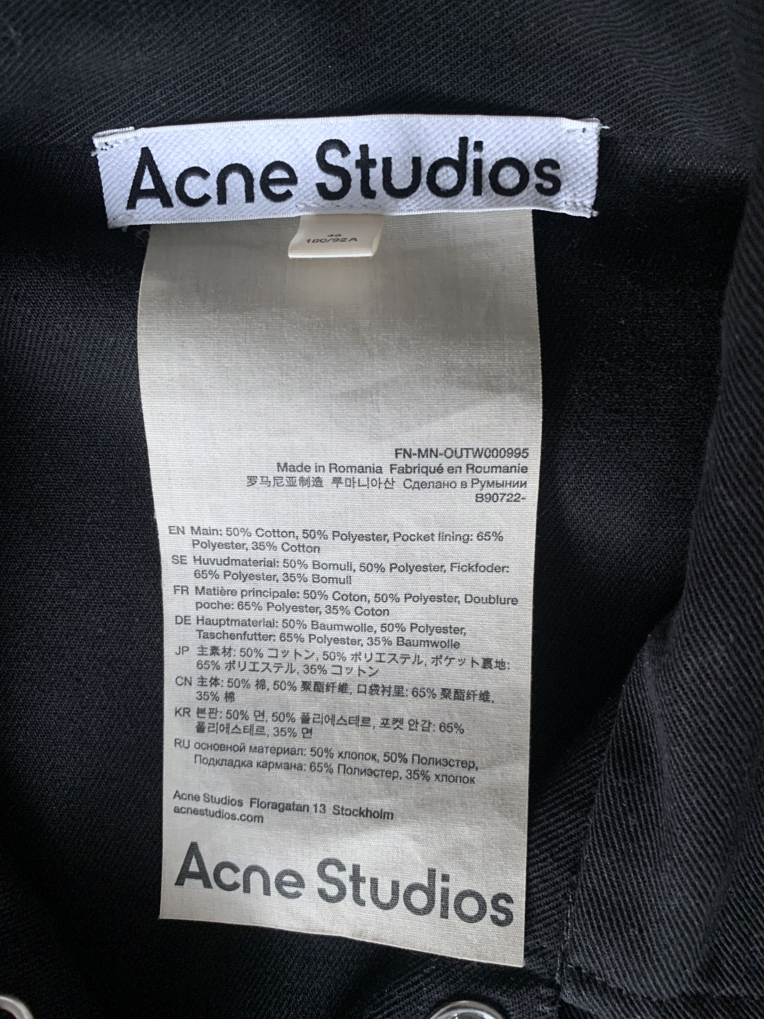 Acne Studios Ourle Cotton Mix Twill Jacket Size US S / EU 44-46 / 1 - 9 Thumbnail