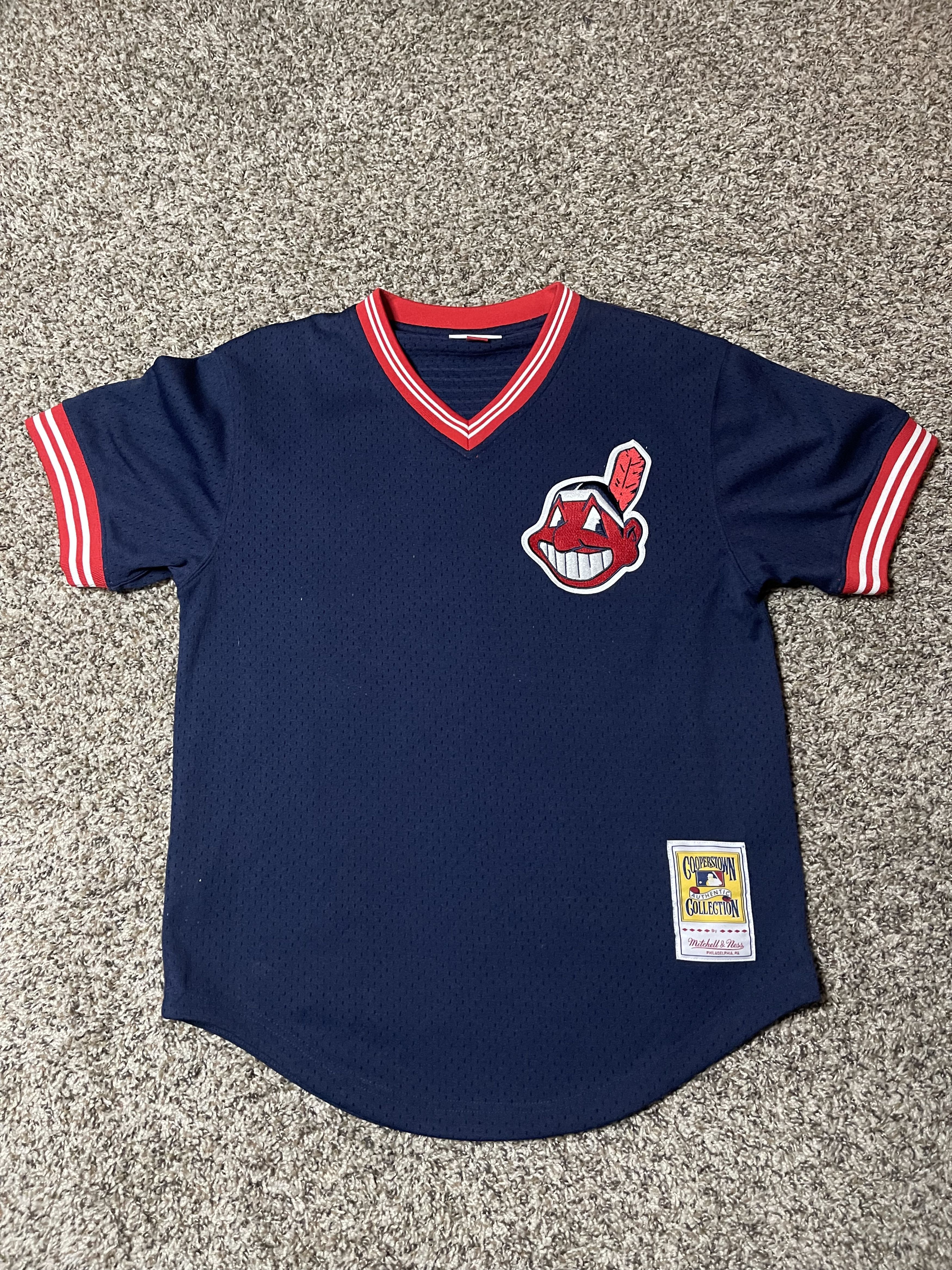 CLEVELAND INDIANS Authentic Mitchell & Ness #30 Joe Carter