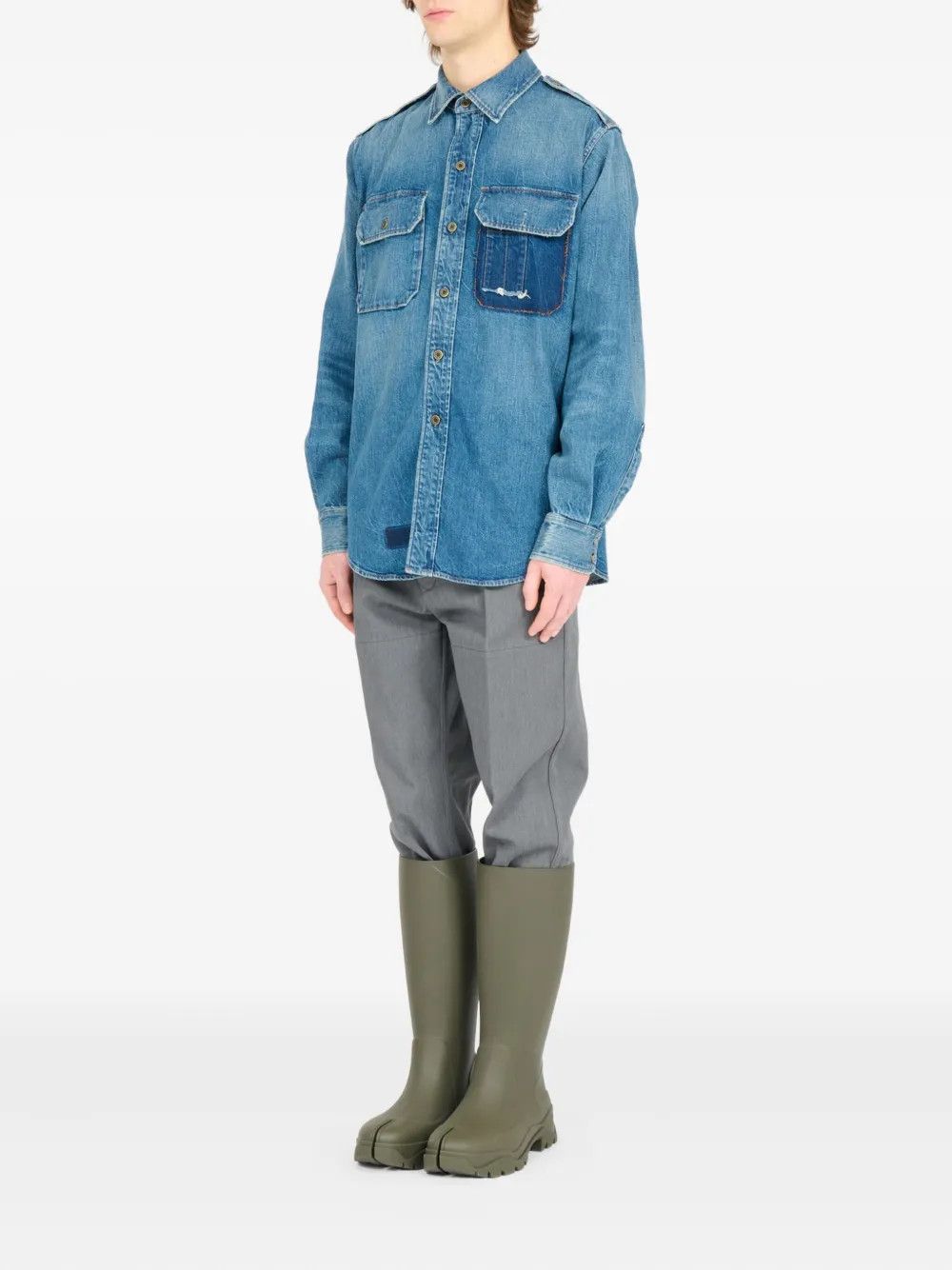 Maison Margiela o1w1db10526 Denim Shirt in Blue Size US XL / EU 56 / 4 - 6 Thumbnail