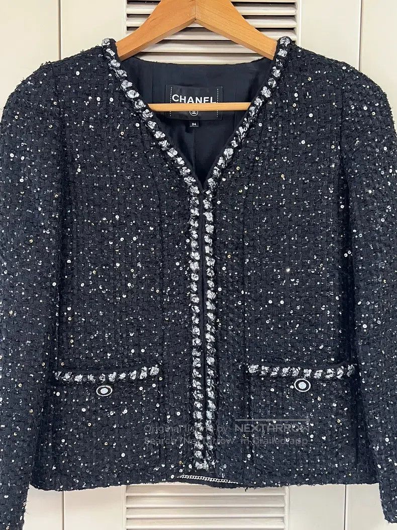 Chanel Chanel Black squinted jacket Size XXS / US 00 / IT 34 - 3 Thumbnail