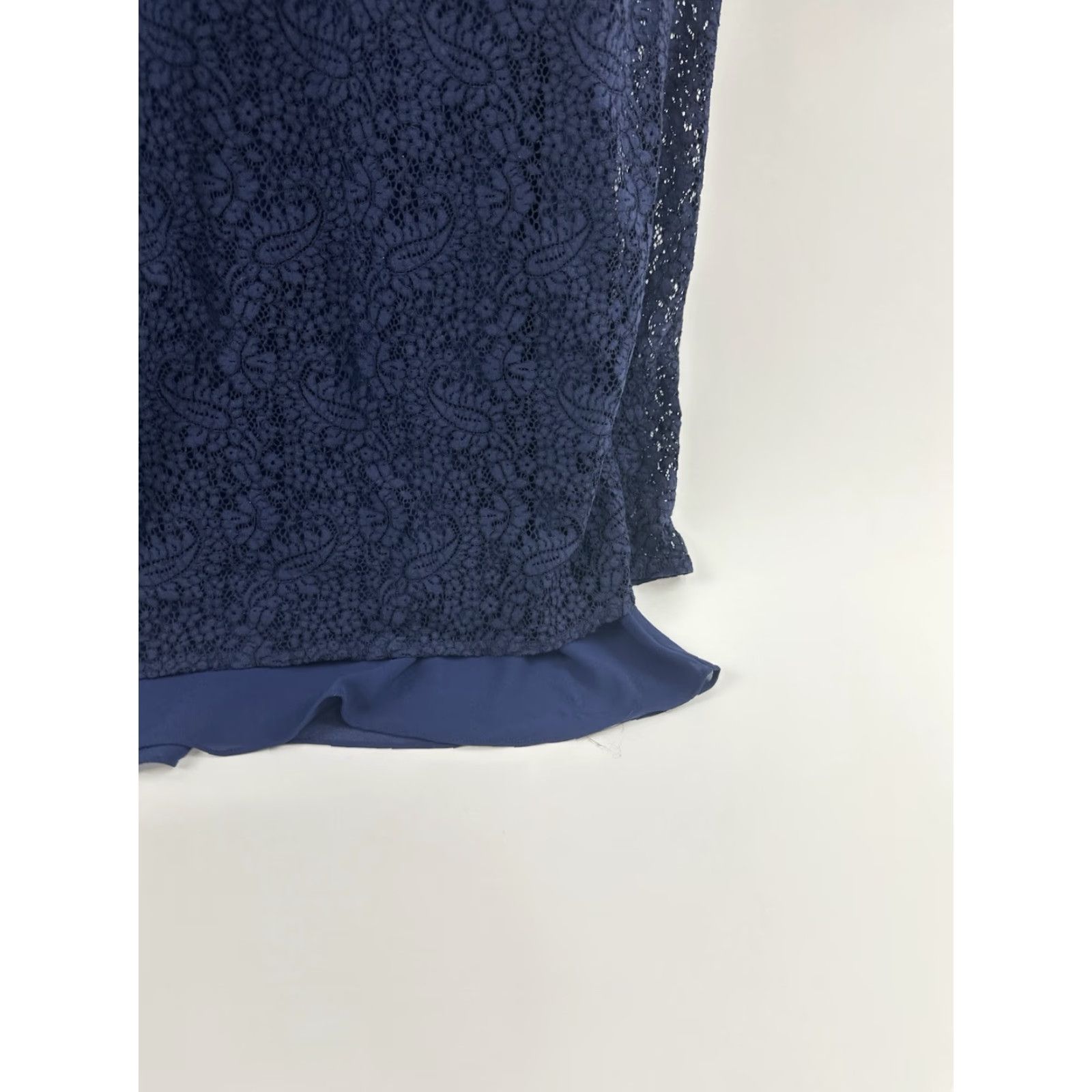 Michael Kors Michael Kors Dress Women’s 10 Blue Lace Shift Collar Sleeveless Knee Length Floral Casual Party/Cocktail Travel Mens? Size L / US 10 / IT 46 - 3 Thumbnail