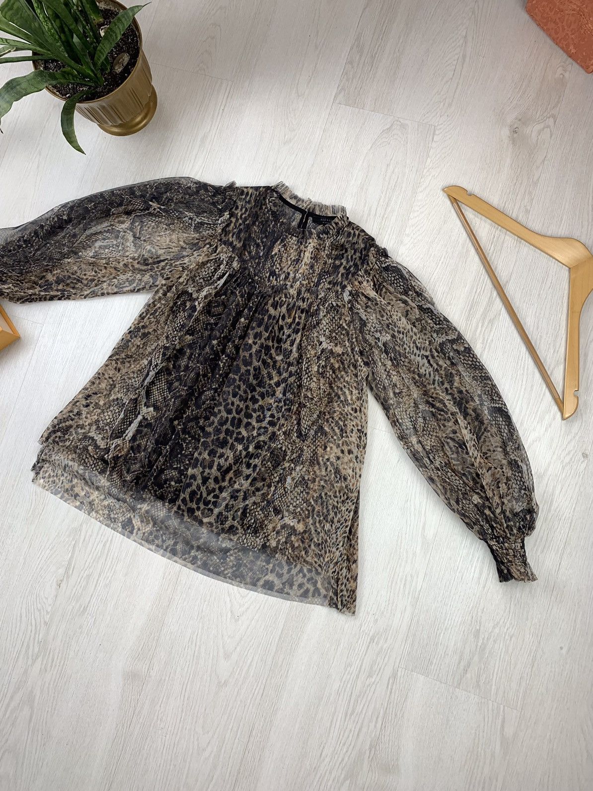 Allsaints Allsaints Perry Noche Animal Print Womens Top Size UK8 US4 Size S / US 4 / IT 40 - 2 Thumbnail