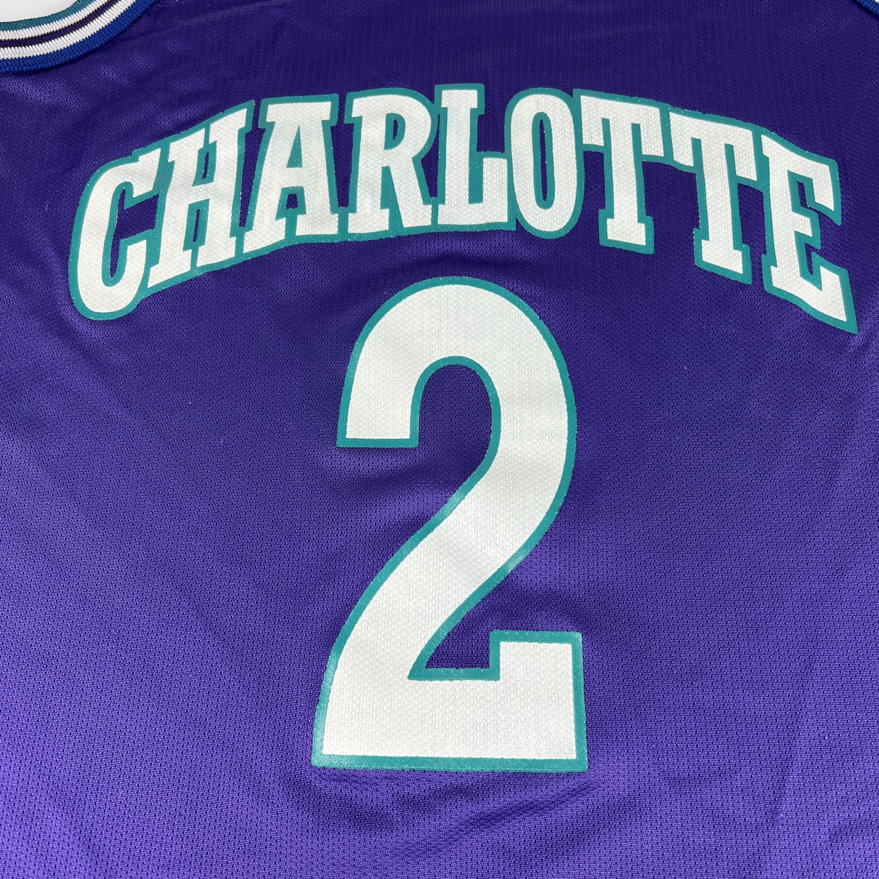Champion × NBA × Vintage VTG 90s Champion NBA Larry Johnson Charlotte Hornets Jersey Size US M / EU 48-50 / 2 - 3 Thumbnail