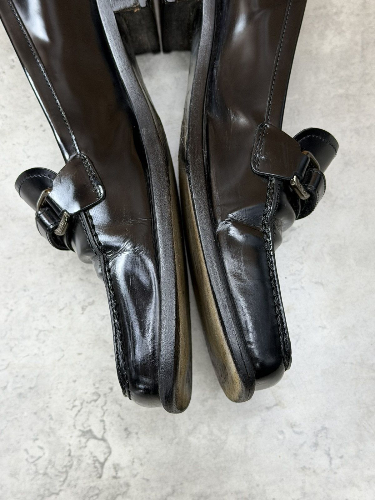 Prada Prada Black Leather Square Toe Loafers Women’s Size 37 Size US 7 / IT 37 - 10 Thumbnail