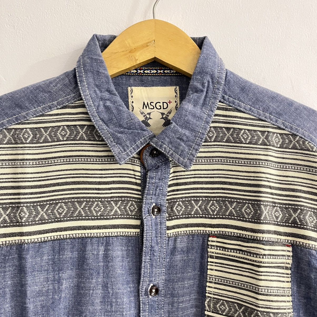 Japanese Brand Msgd+ Etnic Pattern Shirt Size US M / EU 48-50 / 2 - 3 Thumbnail