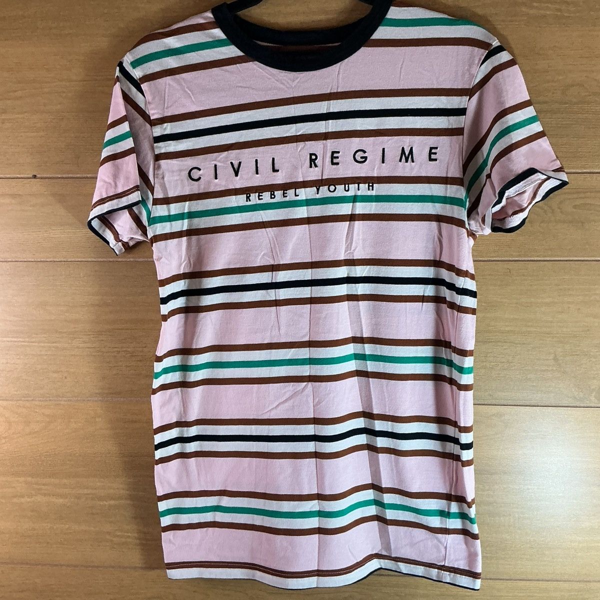 Civil Regime Civil Regime Men’s Small Pink Striped Short Sleeve t-shirt Size US S / EU 44-46 / 1 - 1 Thumbnail