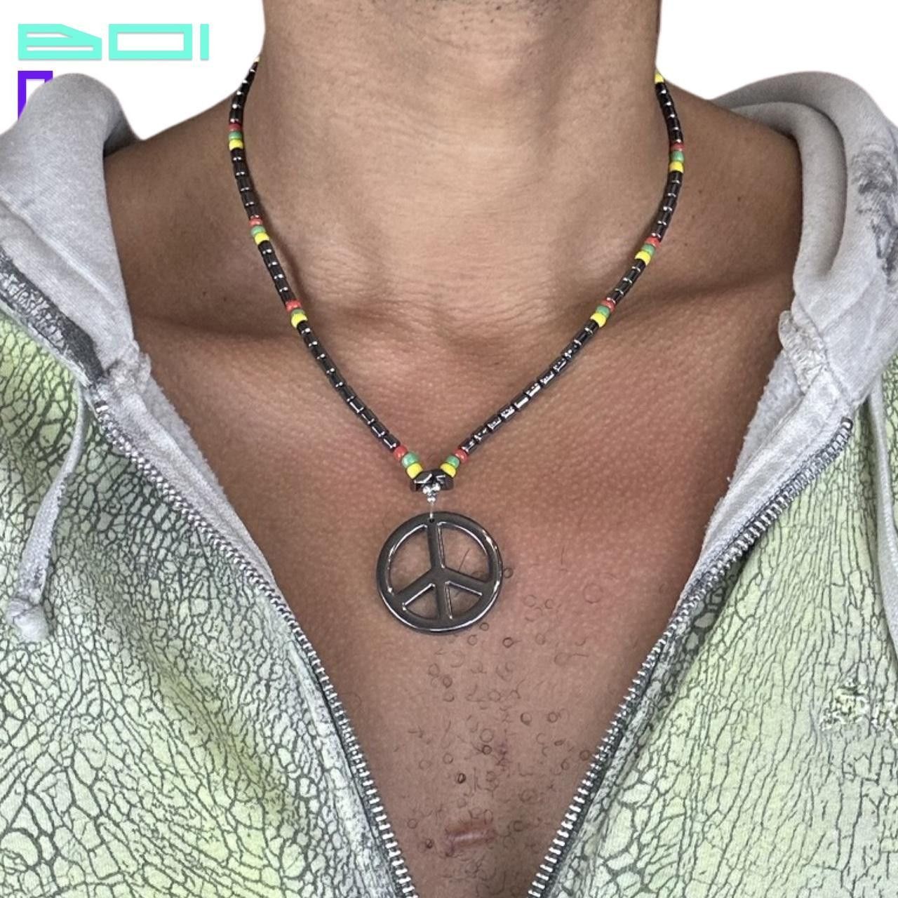 Jewelry BLACK BEADED PEACE RASTA NECKLACE Size ONE SIZE - 1 Thumbnail