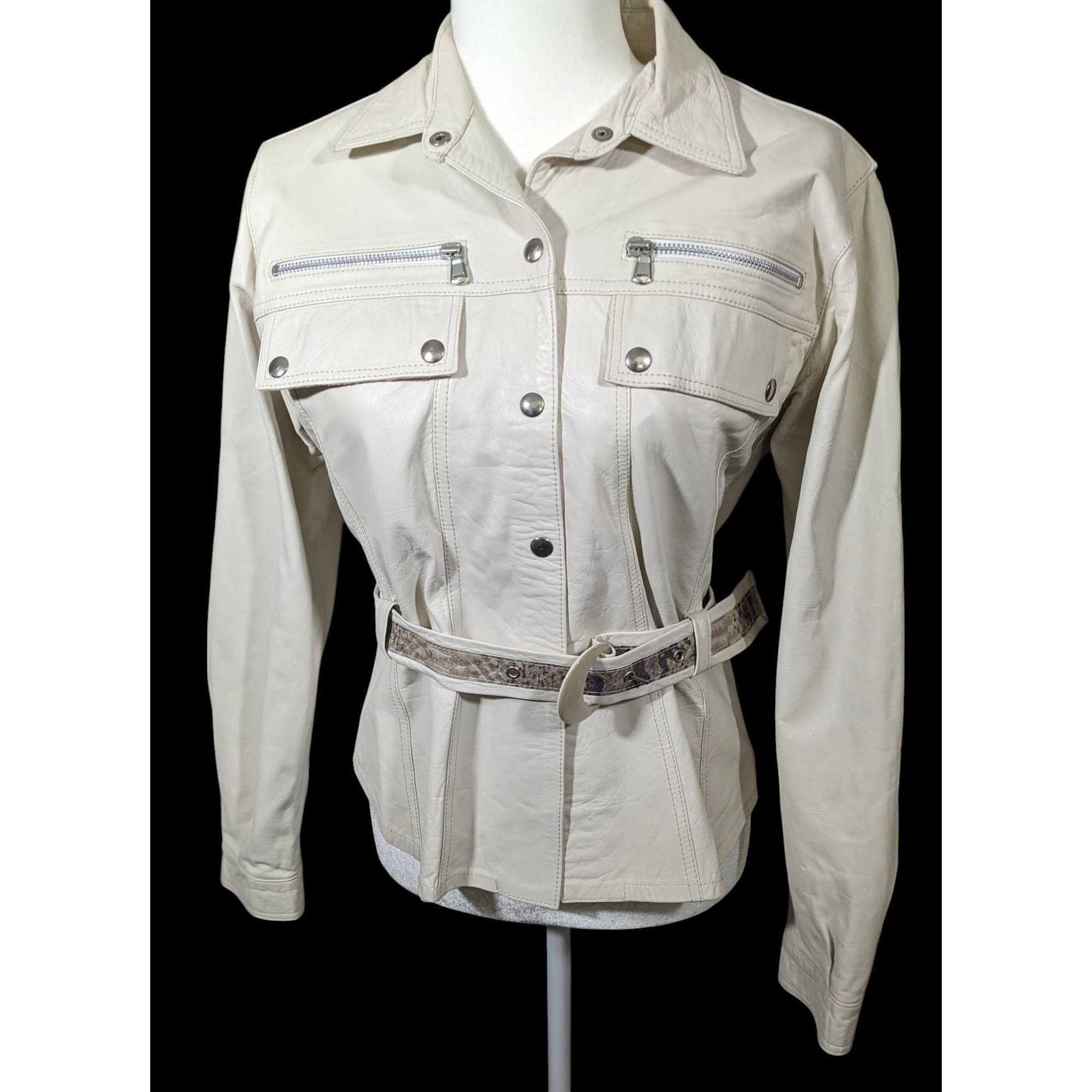 Other Vintage Pellicceria OK Pelle Genuine Italian Leather Jacket Size M / US 6-8 / IT 42-44 - 1 Thumbnail
