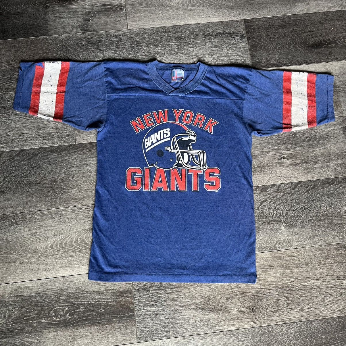 NFL Vintage 1980s NFL NY New York Giants Helmet Garan Jersey Tee Size L / US 10 / IT 46 - 1 Thumbnail
