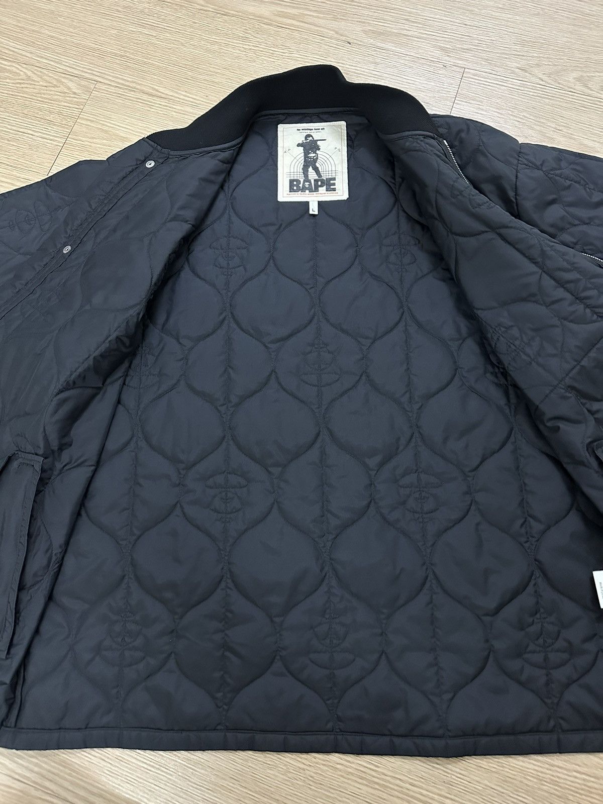 Bape Rare And Beautiful Bape Quilted Light Puffer Zipper Jacket Size US L / EU 52-54 / 3 - 17 Thumbnail