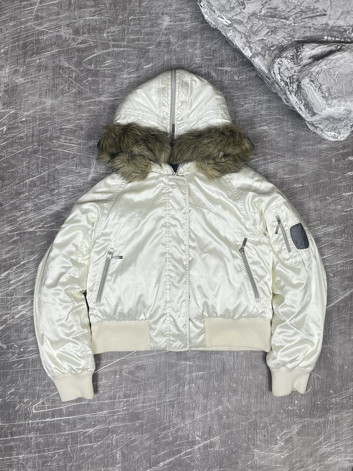 Le Grande Bleu (L.G.B.) × Nike Nike Very Rare Fur Zip Hood Jacket Y2K IfSixWasNine Style Size US S / EU 44-46 / 1 - 5 Thumbnail