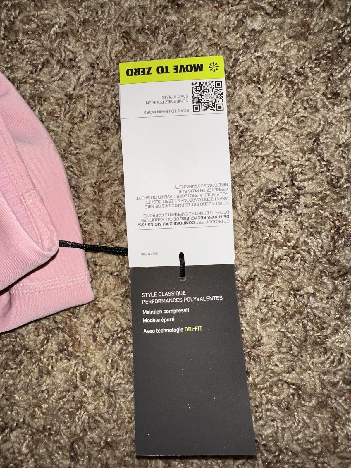 Nike Nike Pro Swoosh Pink Medium Support Bra Women's (Non PAD) Size ONE SIZE - 9 Thumbnail