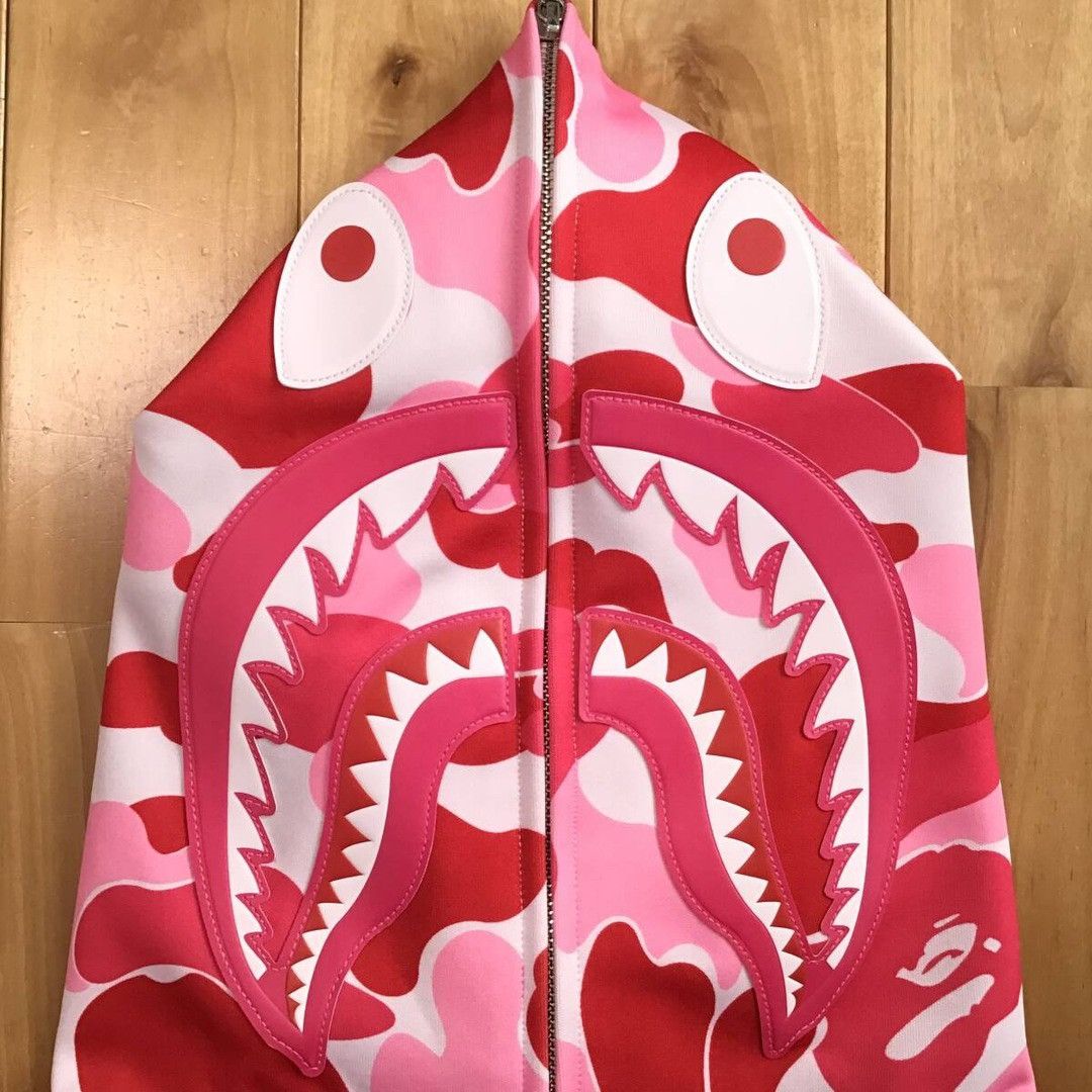 Bape BAPE ABC Camo Pink Jersey Shark Full Zip Hoodie APE Size US XL / EU 56 / 4 - 3 Thumbnail