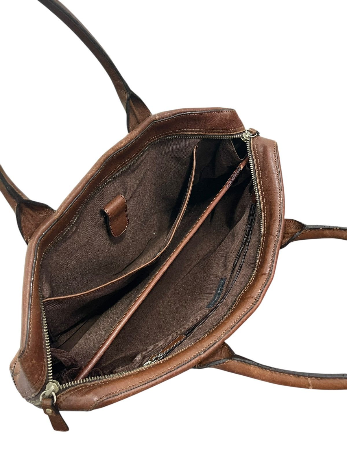 Japanese Brand Full Leather Patina The Suit Company Brief Bag 2🟩0 Size ONE SIZE - 18 Thumbnail