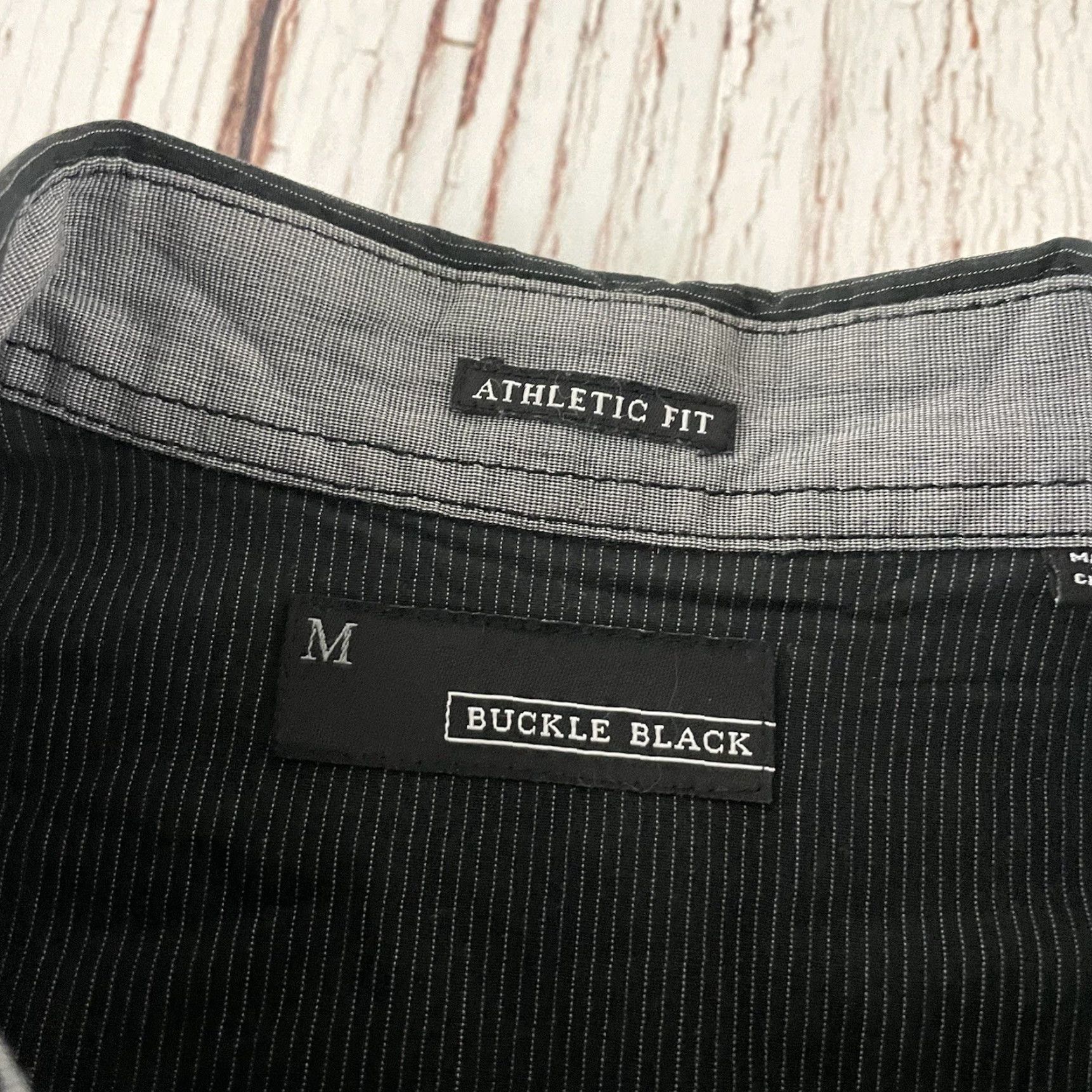 Buckle Black Buckle Black Athletic Striped Button-Up Shirt Men's M Black Long Sleeve Cotton Pocket Western Size US M / EU 48-50 / 2 - 2 Thumbnail