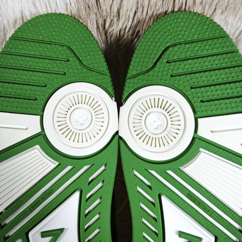 Louis Vuitton Louis Vuitton Green and White Trainer Sneakers -2508 Size US 9.5 / EU 42-43 - 6 Thumbnail