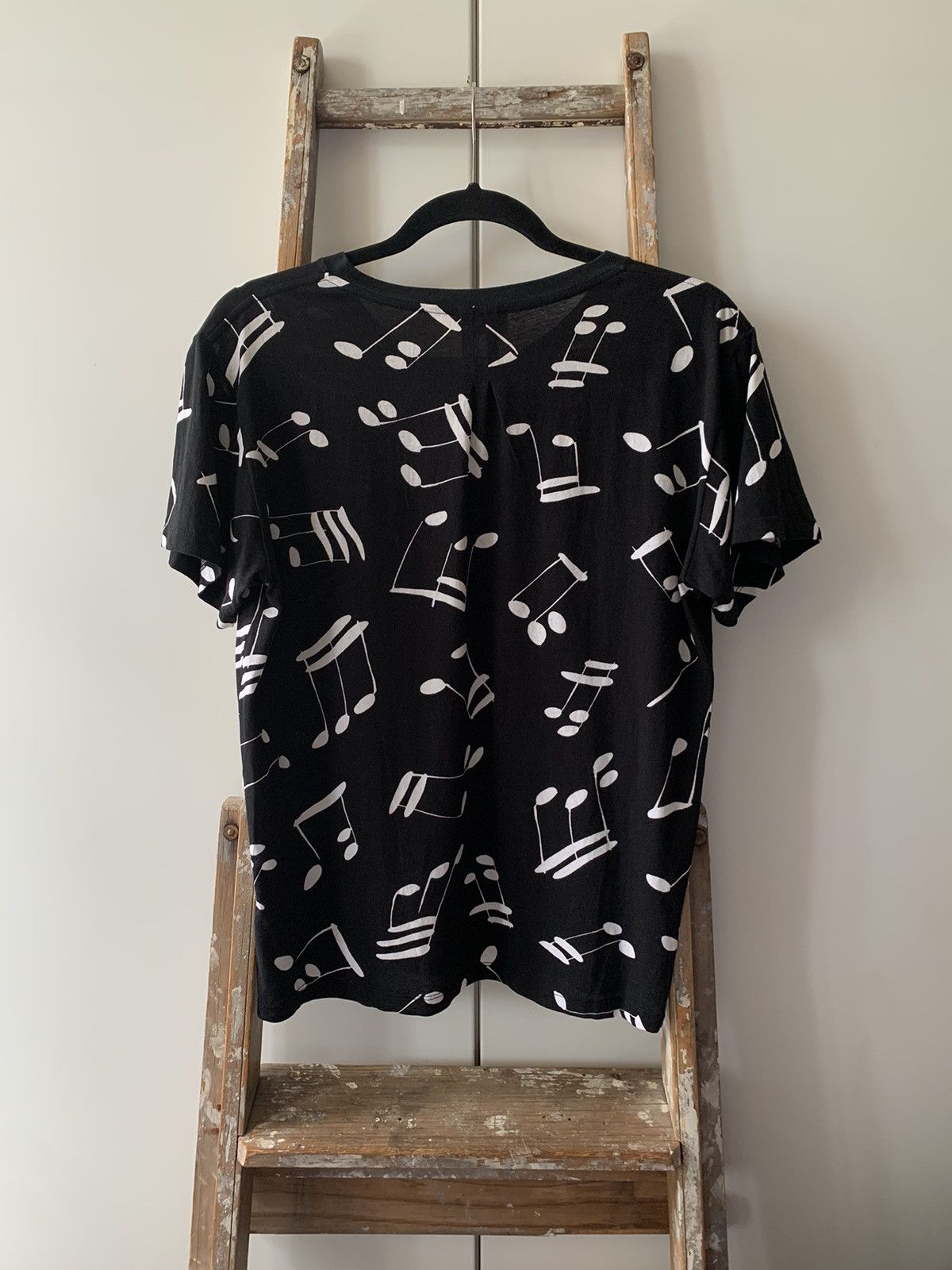 Hedi Slimane × Saint Laurent Paris SAINT LAURENT HEDI SLIMANE MUSIC NOTE BLACK WHITE T-SHIRT Size US S / EU 44-46 / 1 - 2 Thumbnail