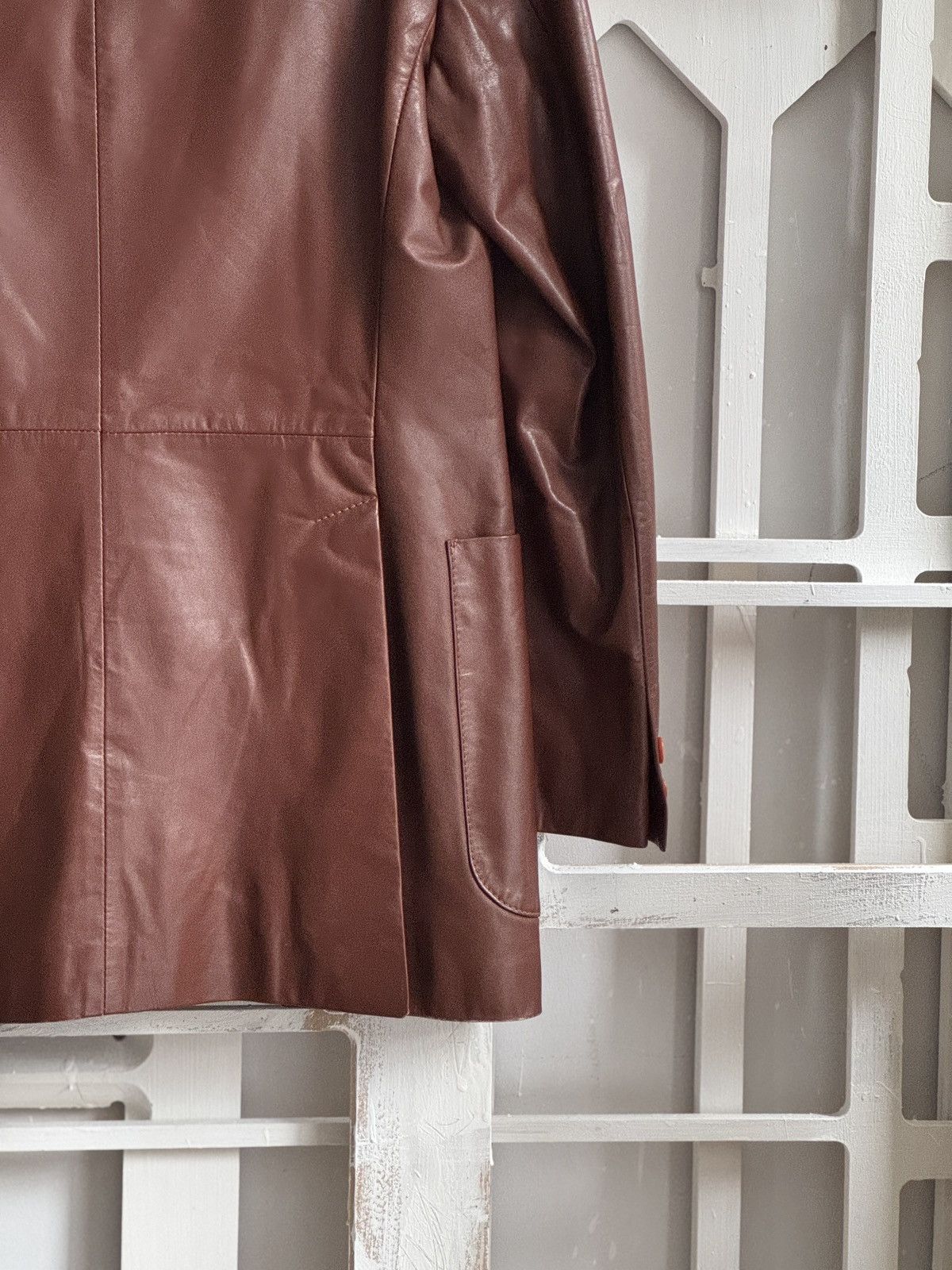 Yves Saint Laurent Yves Saint Laurent Vintage Leather Blazer Size S / US 4 / IT 40 - 9 Thumbnail
