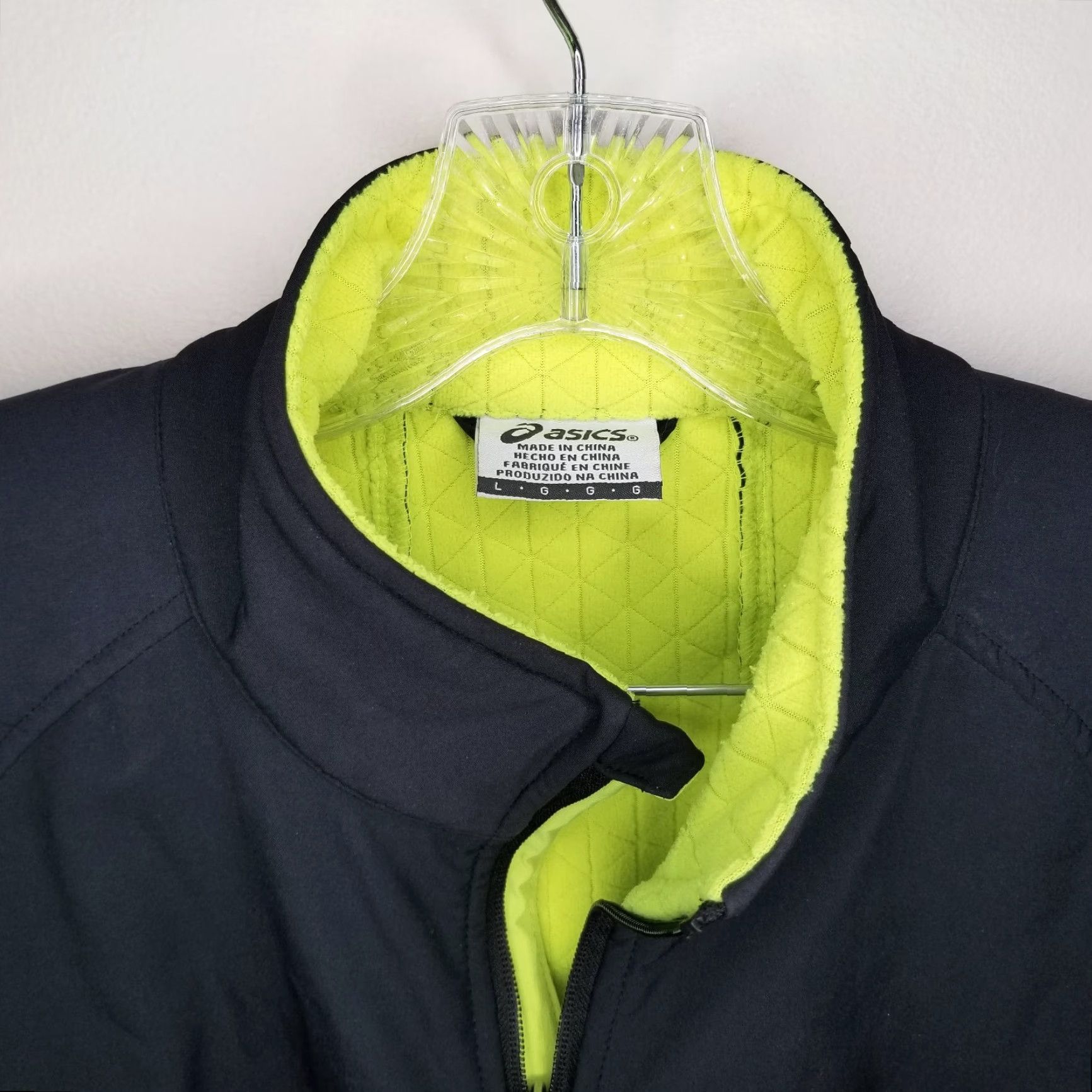 Asics ASICS Mens Jacket L Full Zip Black Yellow Size US L / EU 52-54 / 3 - 3 Thumbnail