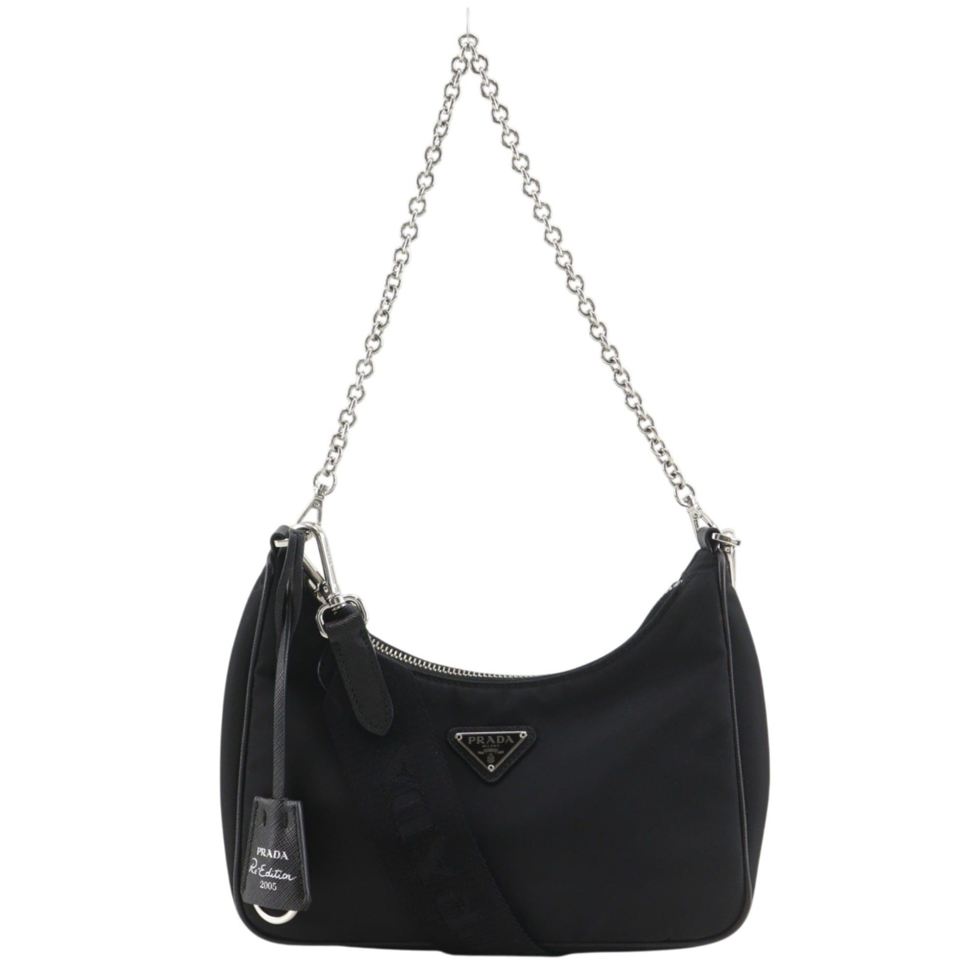 Prada Prada Re-edition 2005 Re-nylon Shoulder Bag 1BH204 Nylon x Saffiano NERO Black Made in Italy 2-way Women's Size ONE SIZE - 1 Thumbnail