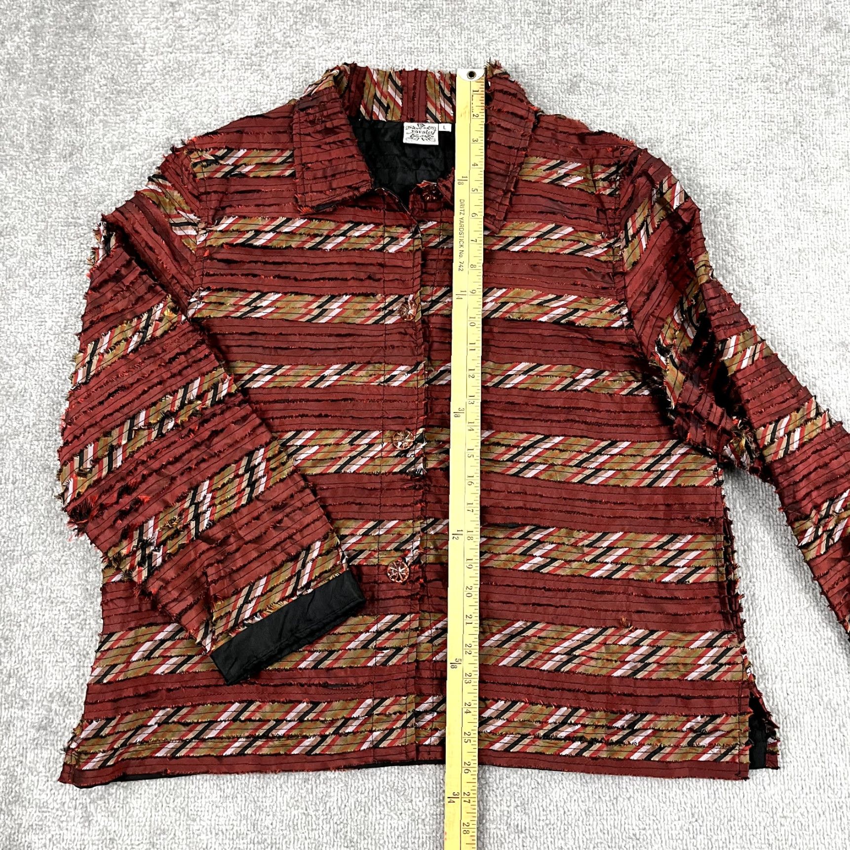 Vintage PARSLEY & SAGE Blazer Shirt Womens Large Red Lightweight Jacket Coat Pockets Shirt Slim Fit Jacket Blazer Red Casual Womens Size L / US 10 / IT 46 - 4 Thumbnail