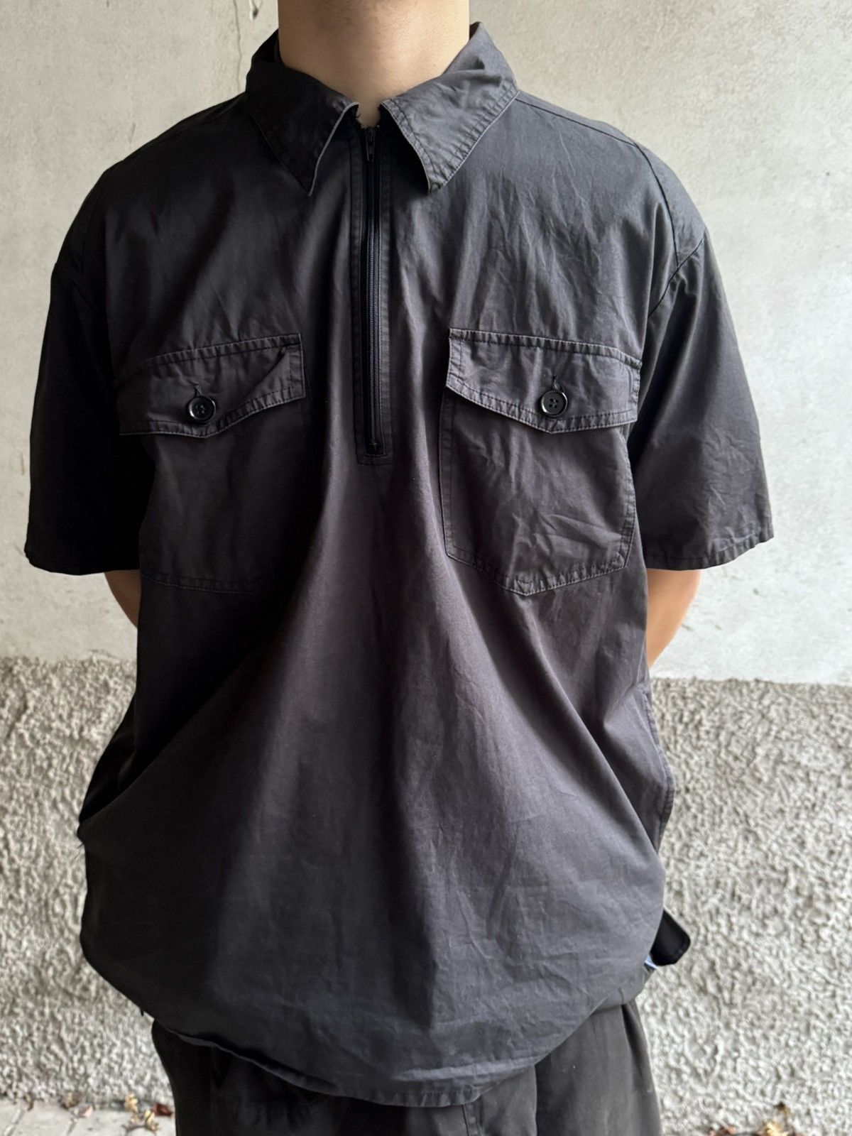 Undercover Undercover S/S 99 “Groupie” Mechanic Half Zip Work Shirt Size US L / EU 52-54 / 3 - 23 Thumbnail