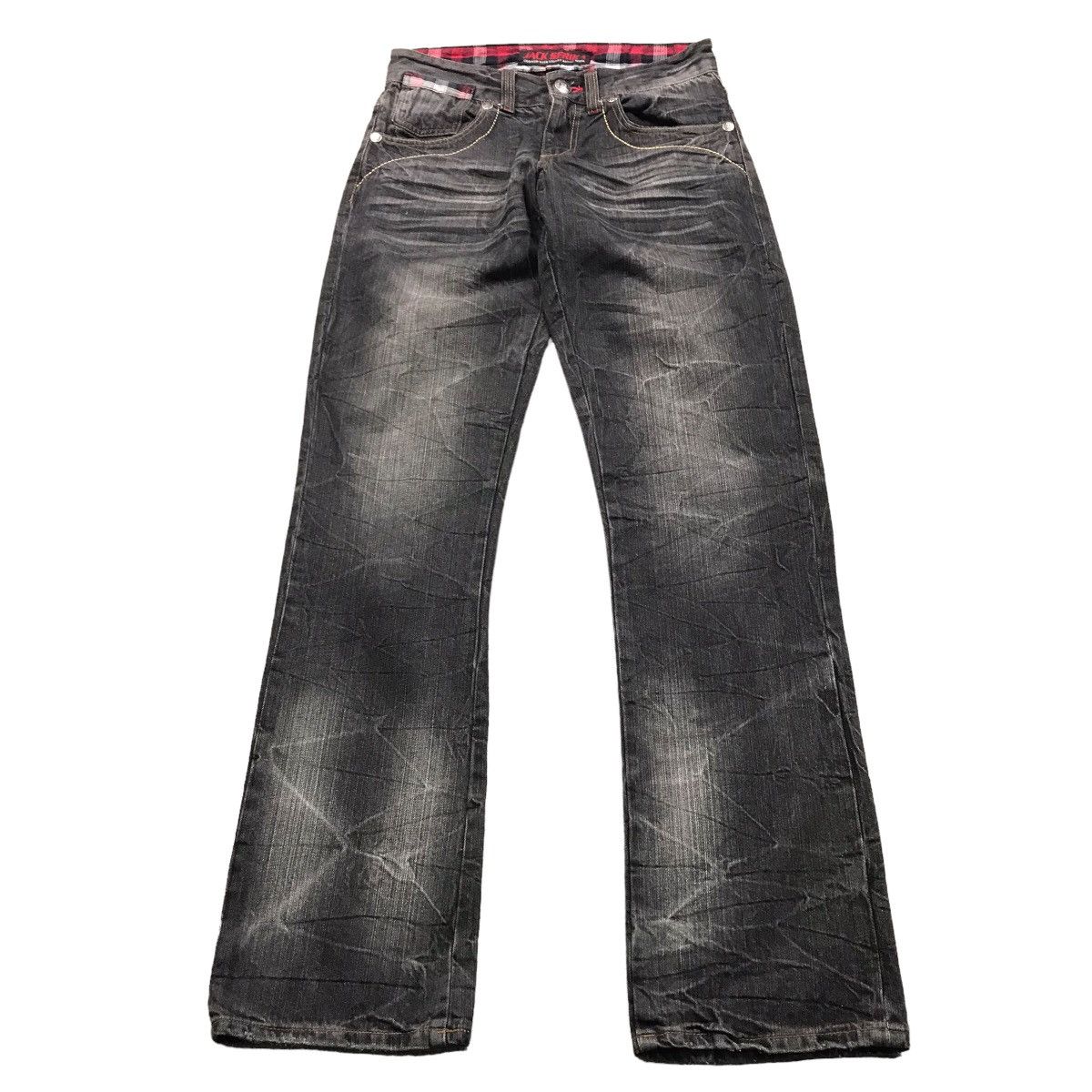 image of Avant Garde x If Six Was Nine Jack Serika Embroidery Black Faded Denim Pants 157, Men's (Size 28)