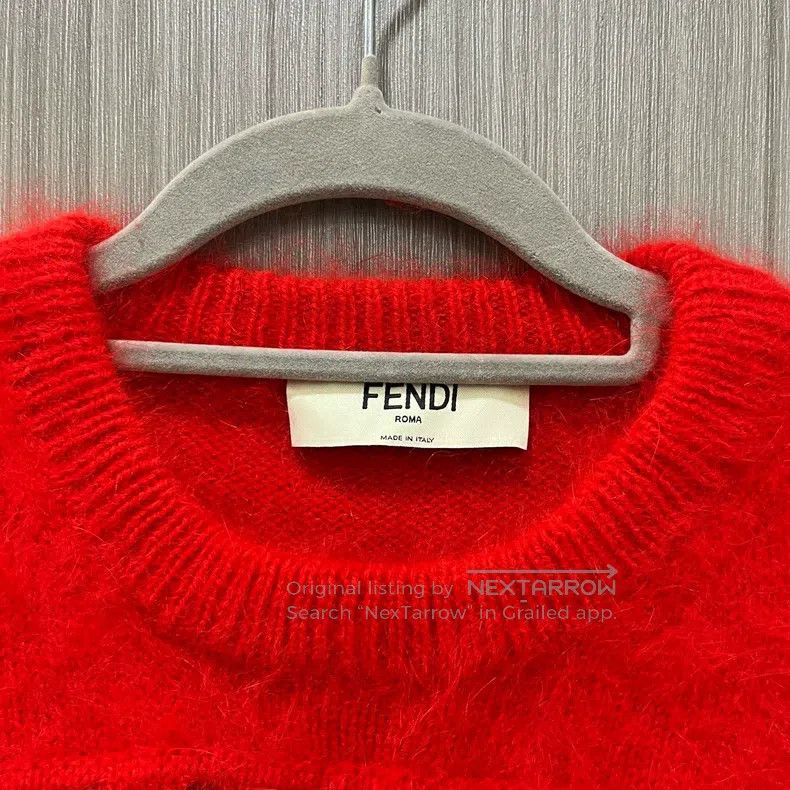 Fendi Fendi Red Belt Design Water Mink Sweater Size XXS / US 00 / IT 34 - 3 Thumbnail