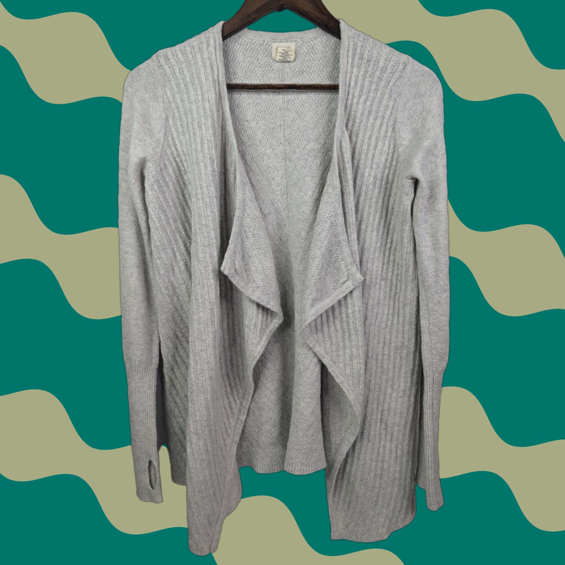 Vintage Sigrid Olsen Waterfall Open Front Grey Cardigan Women's Size Small Lagenlook Cardigan Gray Cotton Polyester Nylon Spandex Sweater Women's Size S / US 4 / IT 40 - 1 Thumbnail