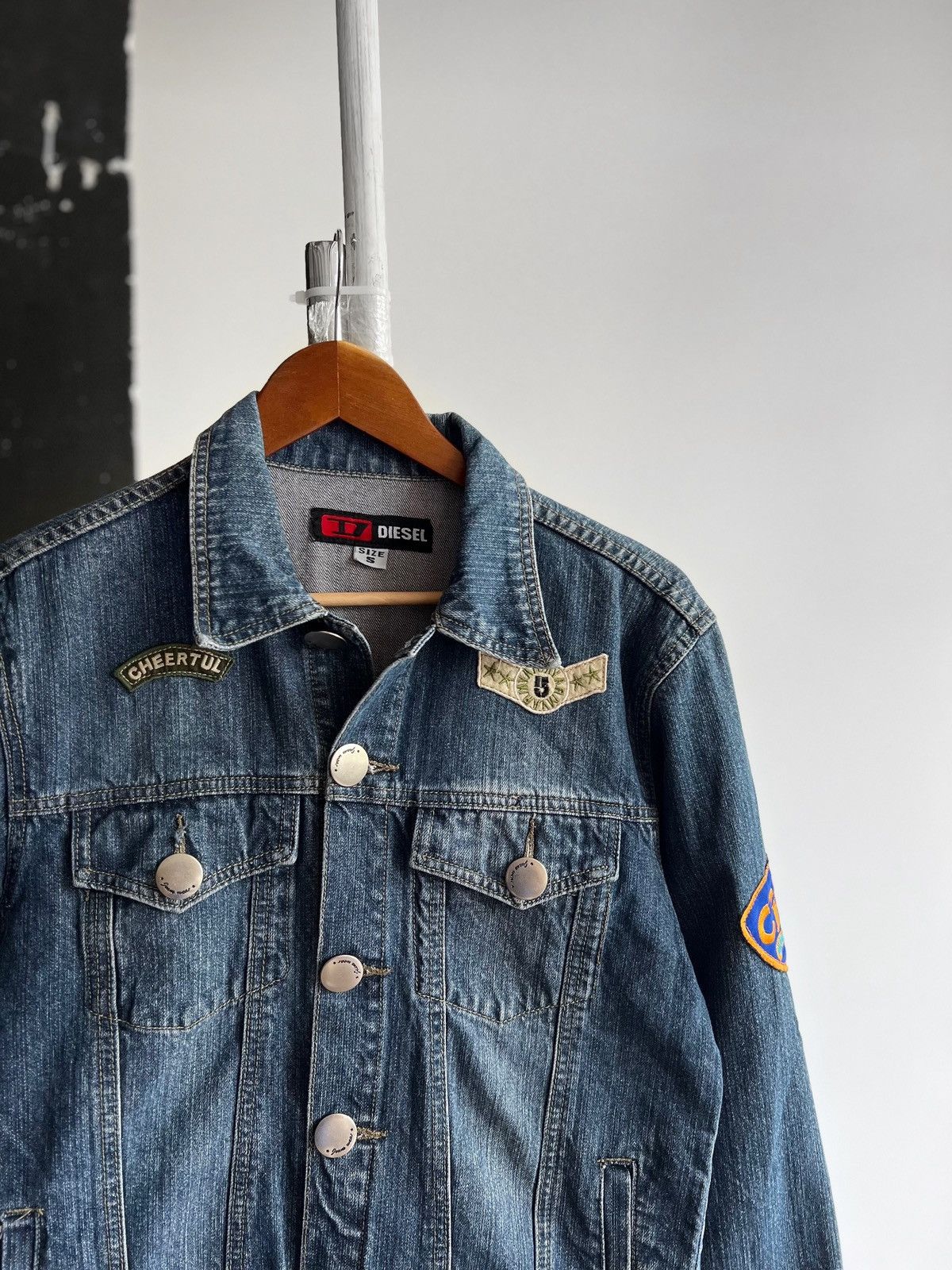 Diesel × Vintage Diesel Womens Vintage 90s Blue Denim Jean Jacket Long Sleeve Size S / US 4 / IT 40 - 2 Thumbnail