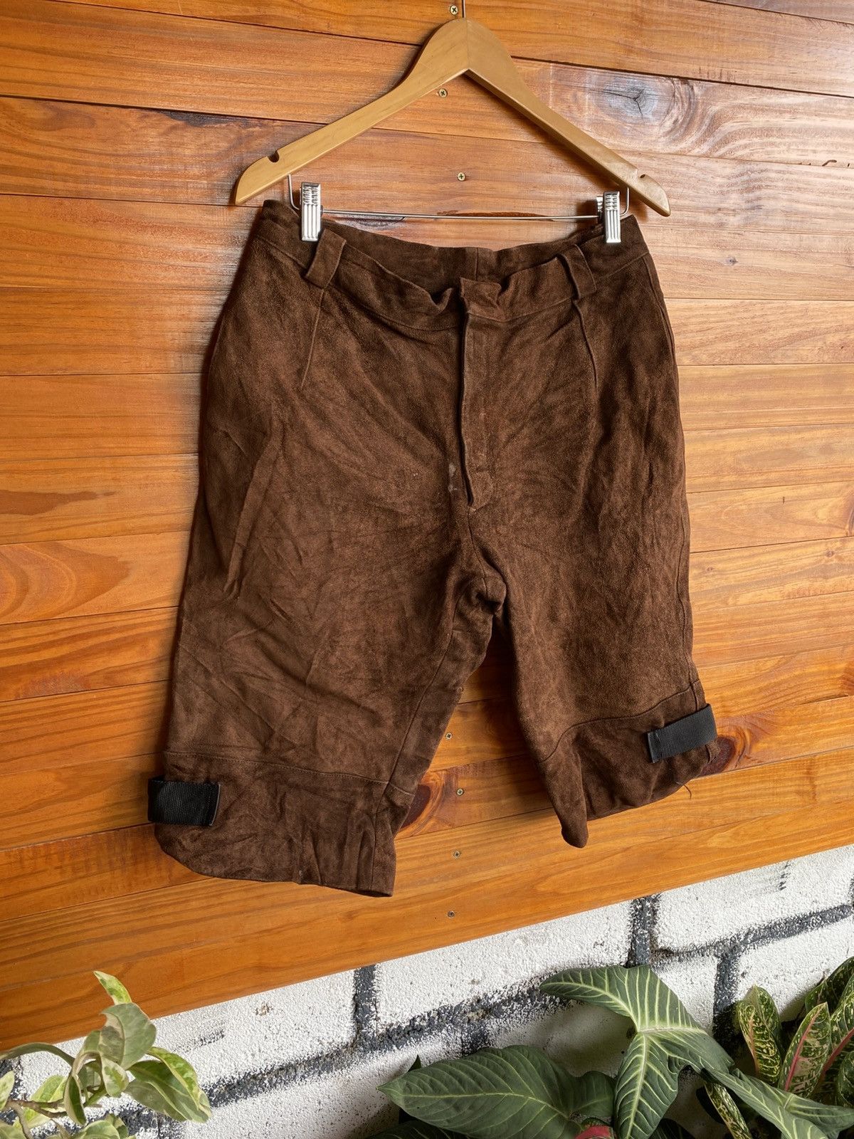Vintage Scheme Warriors Suede Leather Biker Shorts