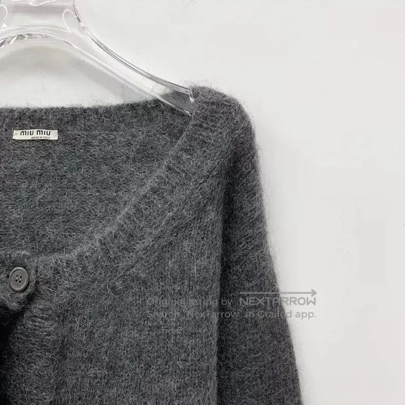 Miu Miu Miu Miu Dark Gray Knit Cardigan Sweater. Size S / US 4 / IT 40 - 3 Thumbnail