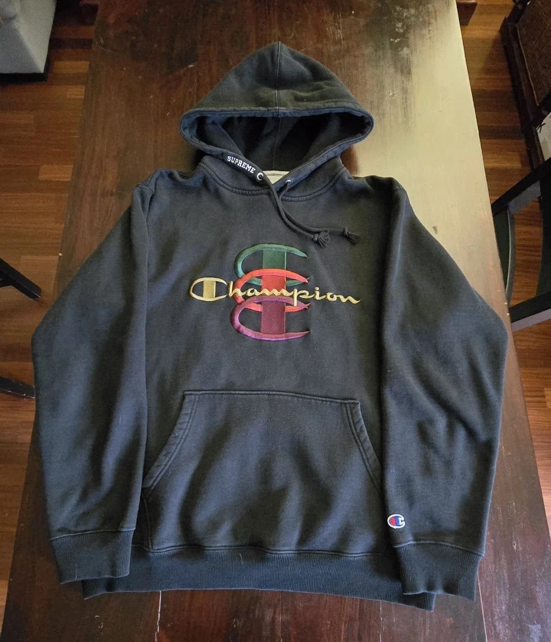 Champion × Supreme Supreme x Champion Stacked C Hoodie (FW17) Size US L / EU 52-54 / 3 - 1 Thumbnail