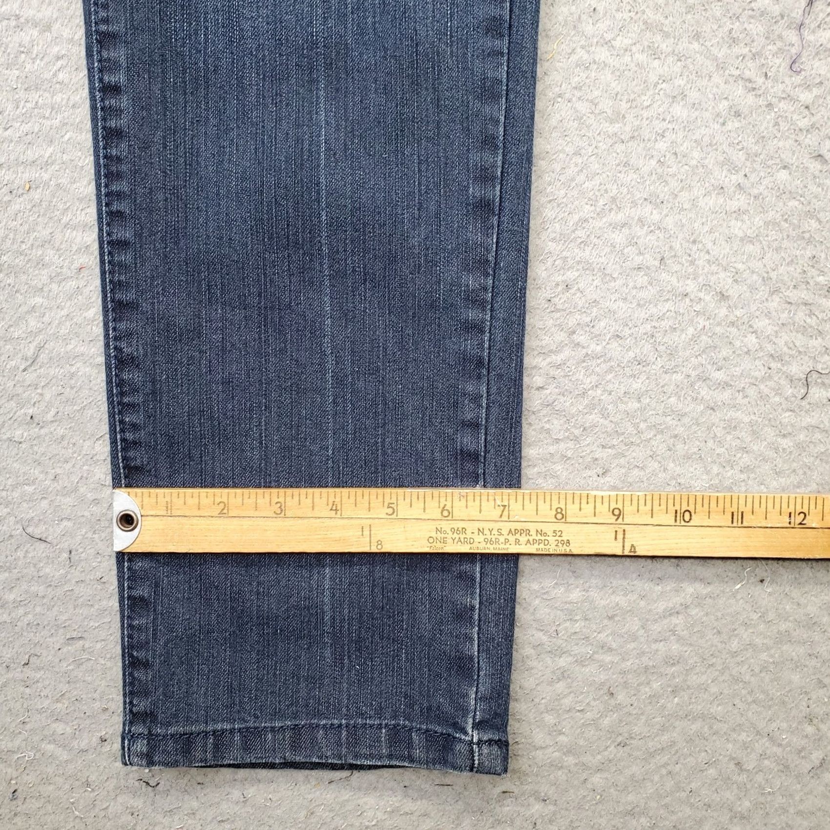 Denime Jeanstar Straight Jeans Womens Size 8 Blue Denim Stretch Comfort 5-Pocket Boho Whiskered Jeans Women 8 Blue Denim Stretch Comfort Regular Fit Size 30" / US 8 / IT 44 - 5 Thumbnail