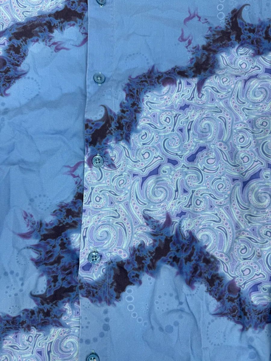Versace 2010s Versace Blue Abstract Royal Shirt Size US M / EU 48-50 / 2 - 10 Thumbnail